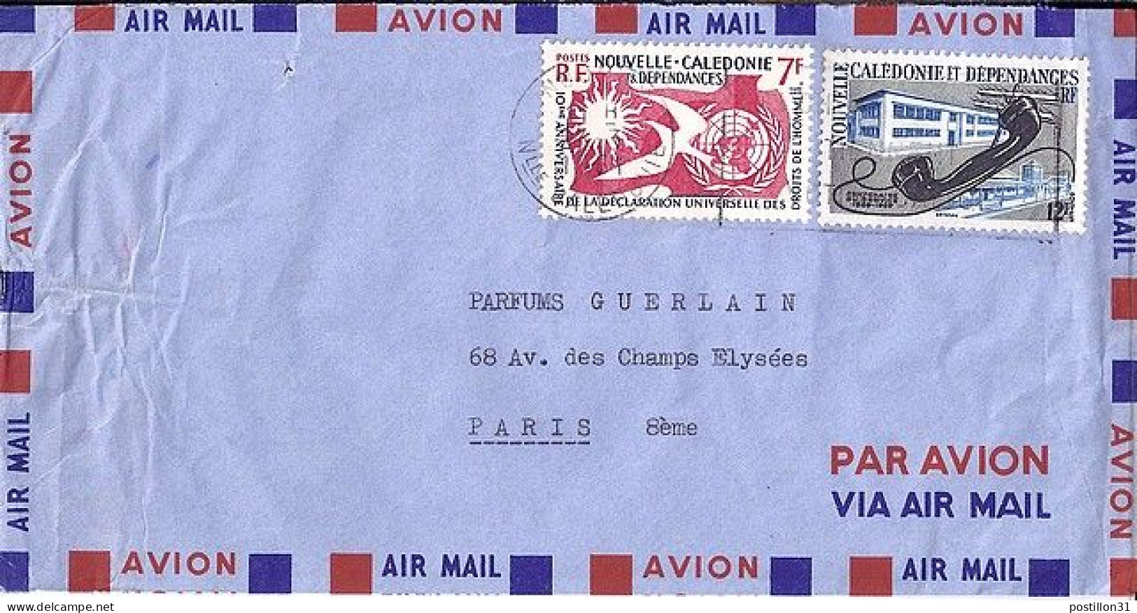 Nlle CALEDONIE N° 290/298 S/L. DE NOUMEA/23.3.61 POUR LA FRANCE - Cartas & Documentos