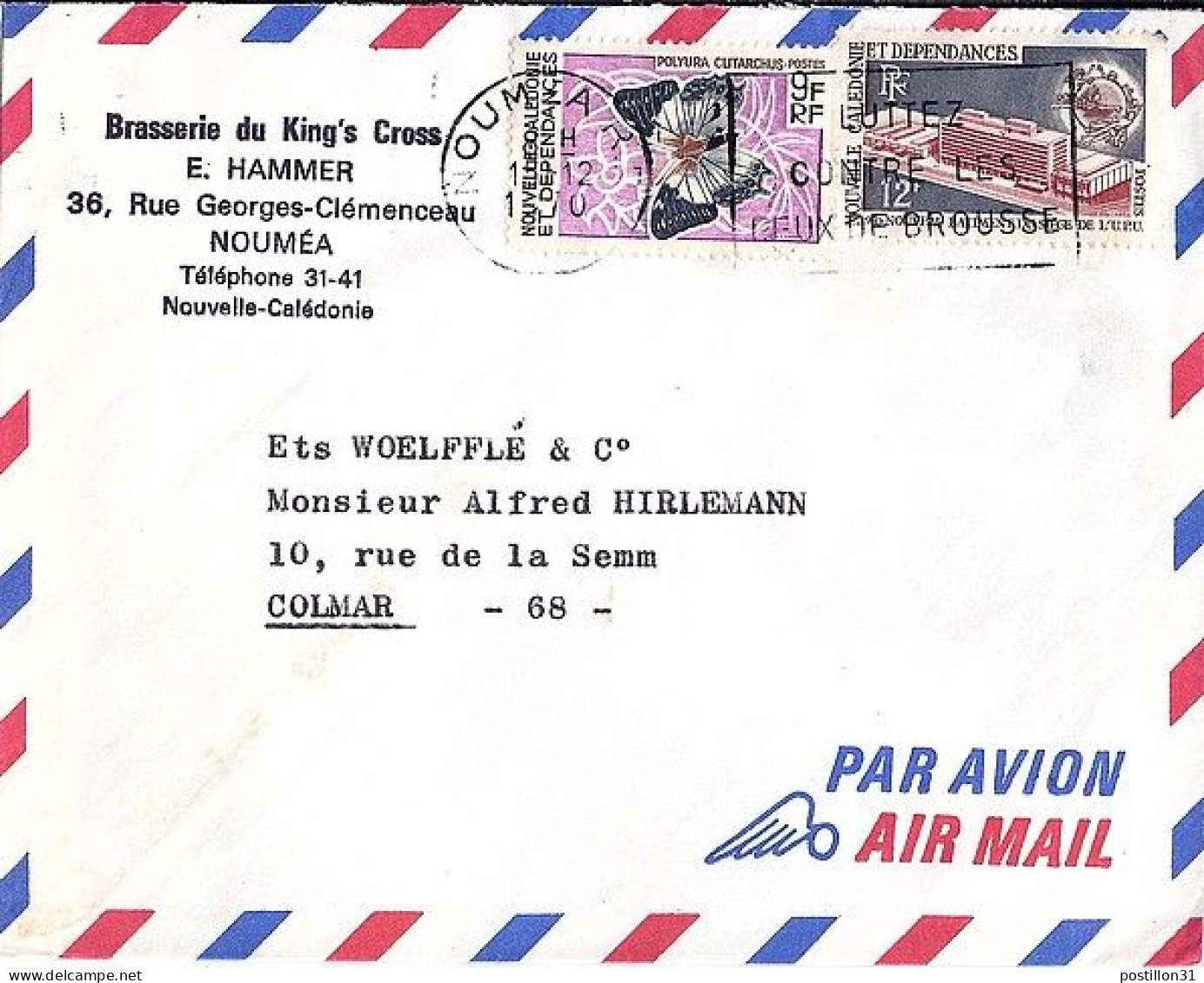 Nlle CALEDONIE N° 342/367 S/L. DE NOUMEA/15.12.70 POUR LA FRANCE - Brieven En Documenten