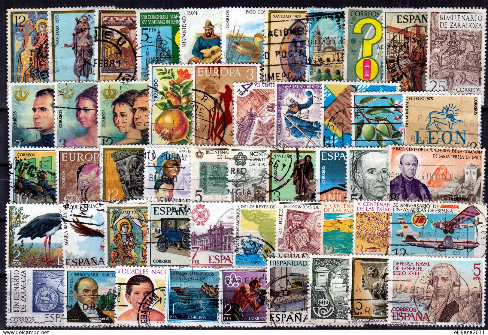 ⁕ SPAIN 1974 - 1979 ⁕ Nice Collection / Lot Of 99 Used Stamps ⁕ - Collections