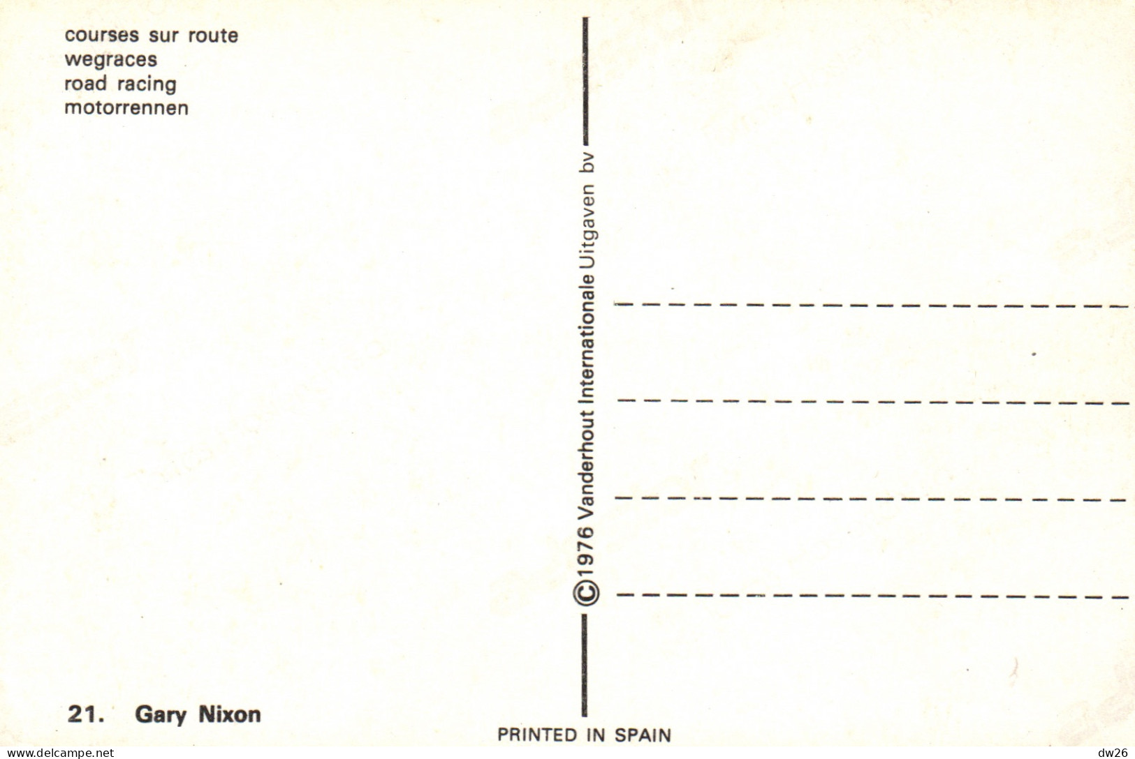 Motocyclisme, Sport Moto - Courses Sur Route, Gary Nixon Sur Suzuki - Carte N° 12 Non Circulée - Sport Moto