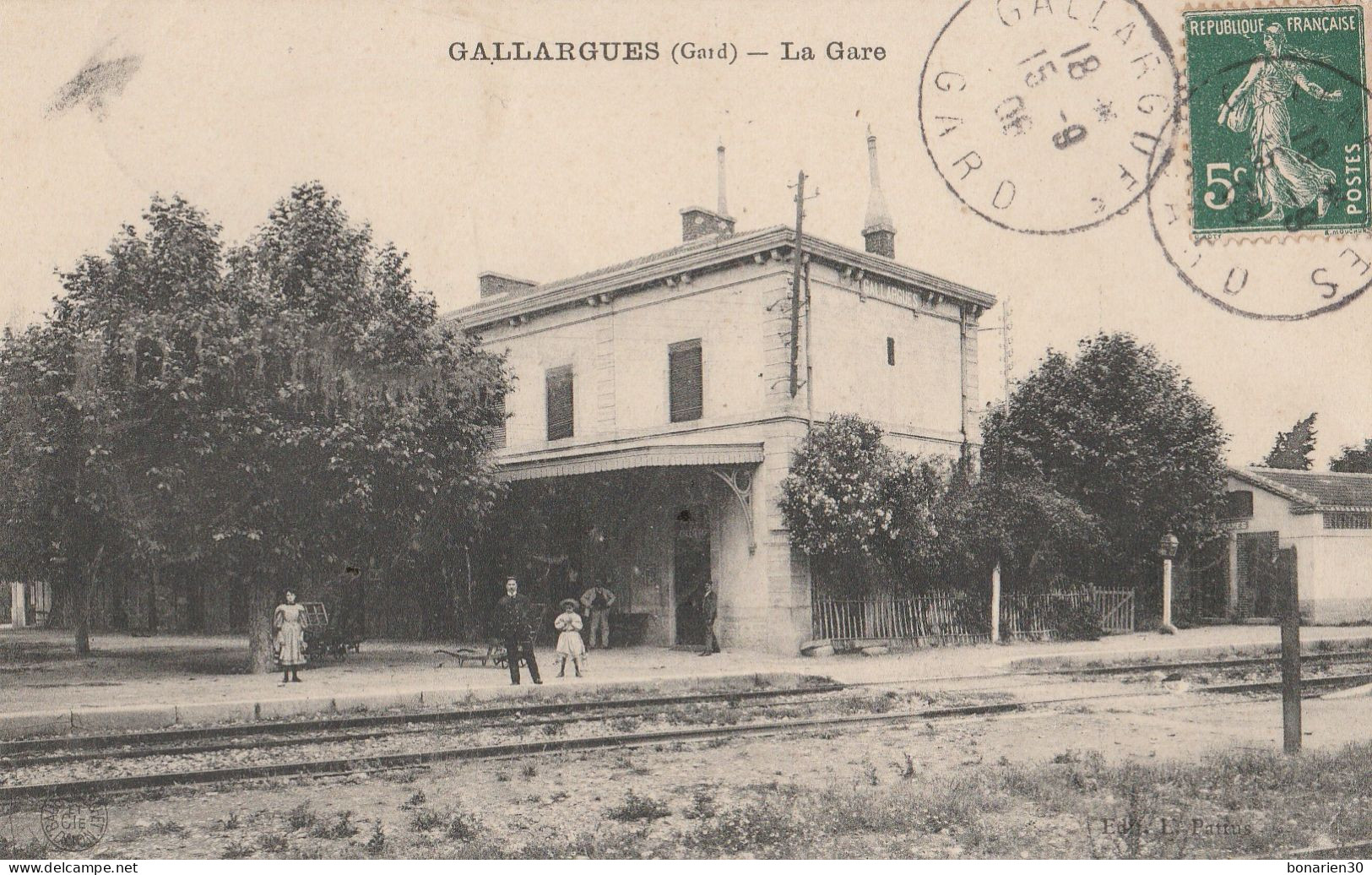 CPA 30  GALLARGUES LA GARE ANIMEE - Gallargues-le-Montueux