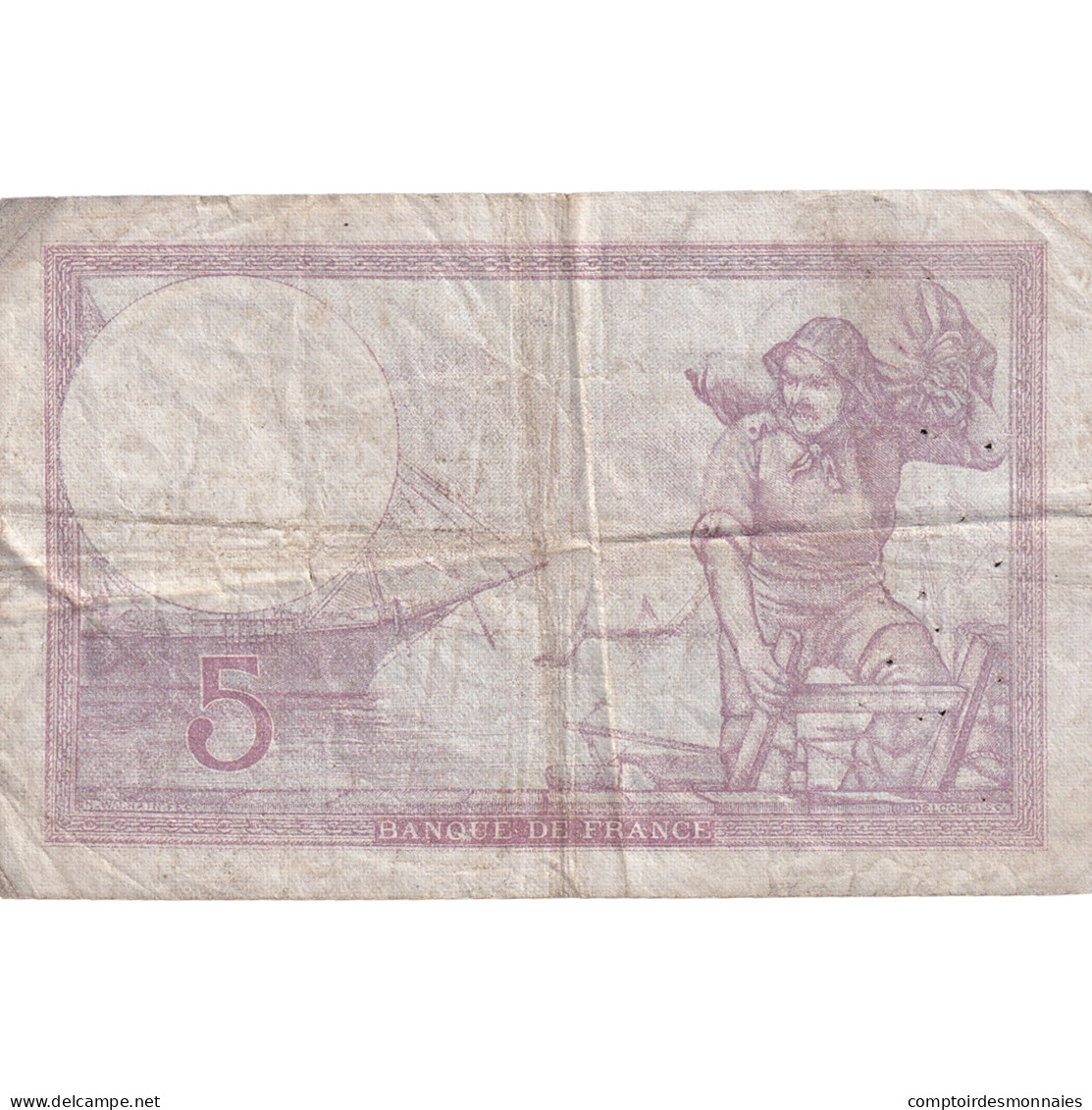 France, 5 Francs, Violet, 1939, Y.59848, B, Fayette:04.4, KM:83 - 5 F 1917-1940 ''Violet''