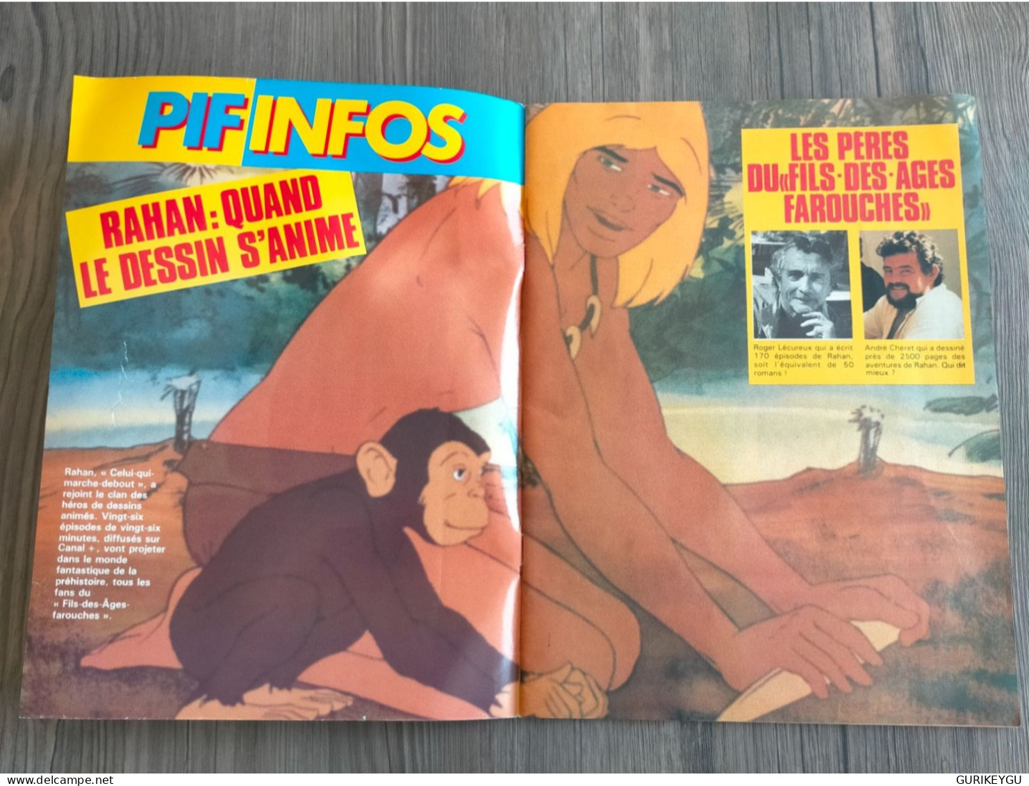 PIF GADGET N° 977 Avec Supplément RAHAN Le Pteranodon Oiseau De La Prehistoire + POSTER  EO CHERET 1987 - Rahan