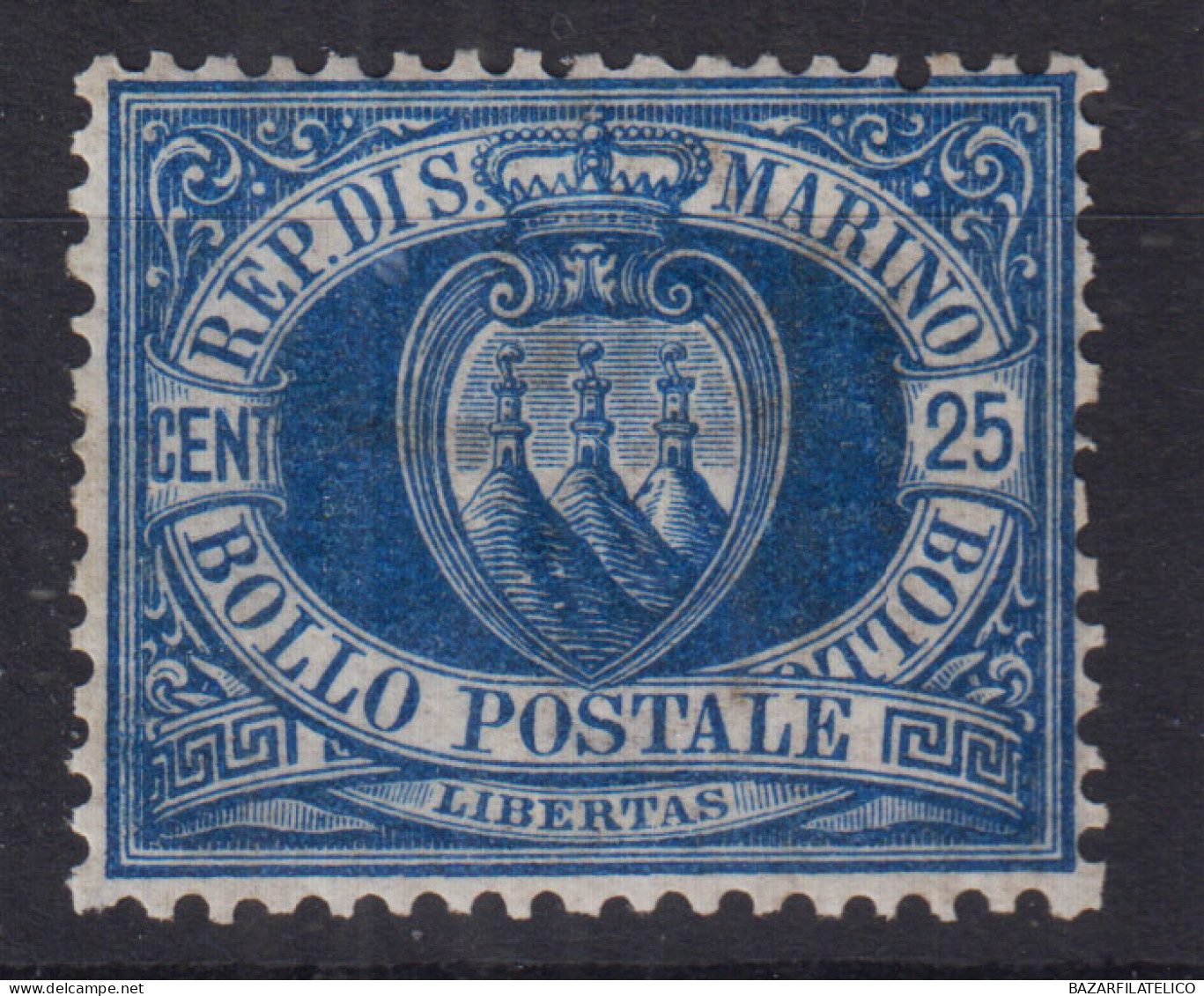 SAN MARINO 1894-99 25 CENTESIMI N.30 G.I MNH** CENTRATO - Nuovi