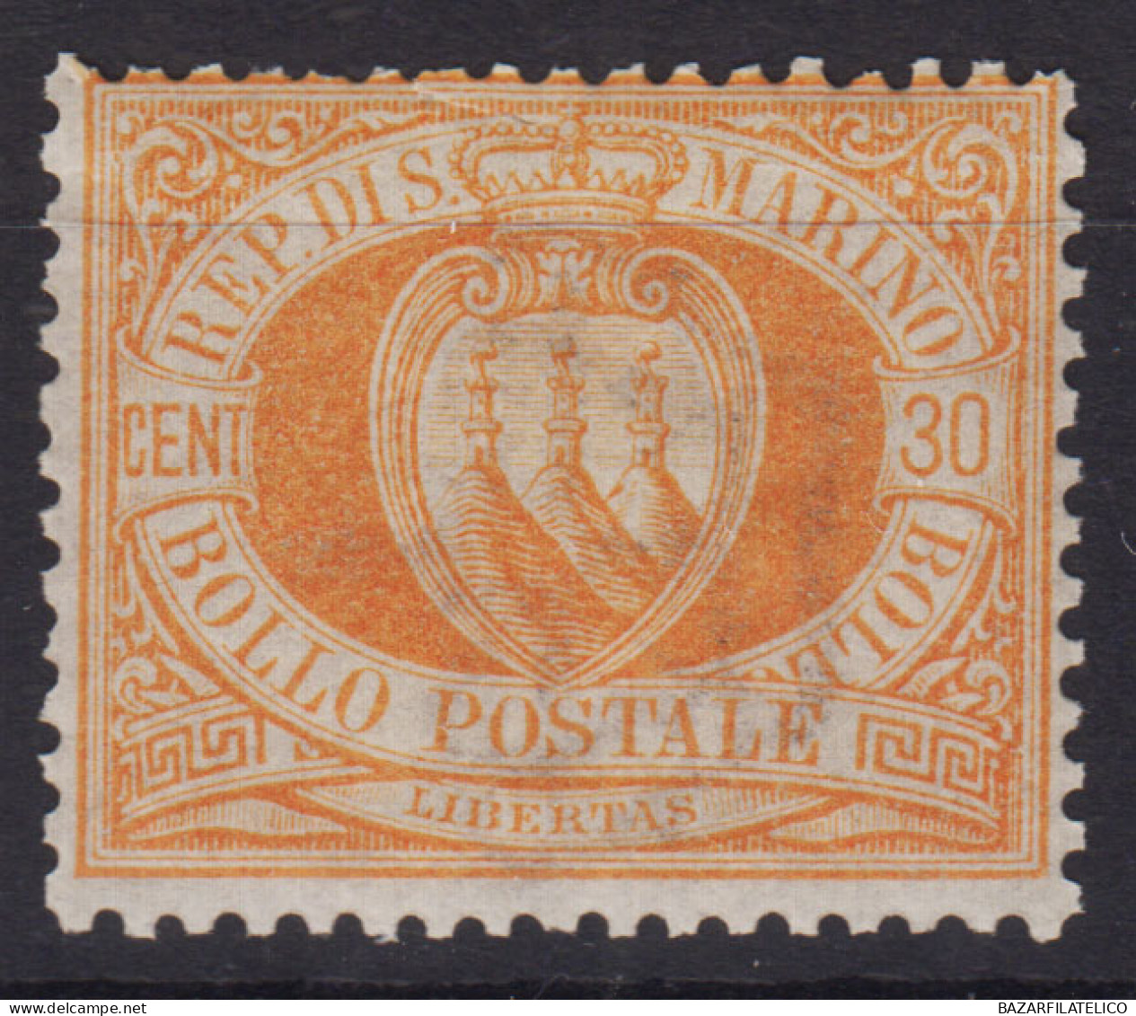 SAN MARINO 1892-94 30 CENTESIMI N.16 G.I MNH** - Nuovi