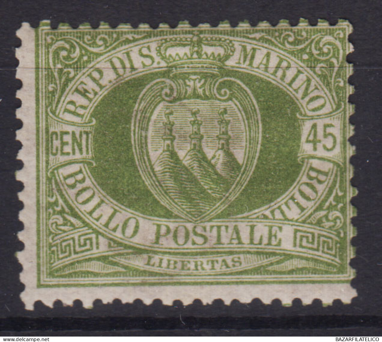 SAN MARINO 1892-94 45 CENTESIMI N.18 G.I MNH** - Nuovi