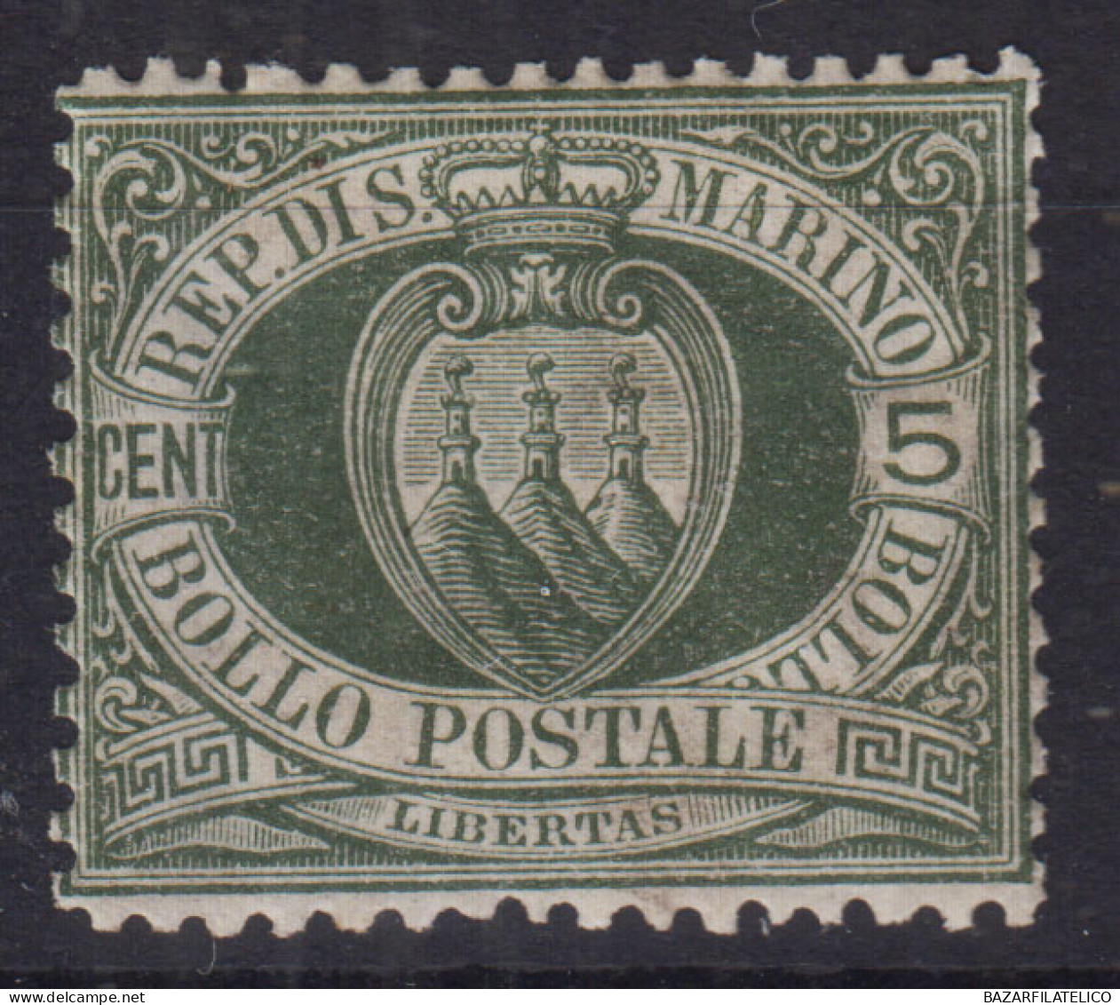 SAN MARINO 1892-94 5 CENTESIMI N.13 G.I MNH** - Neufs