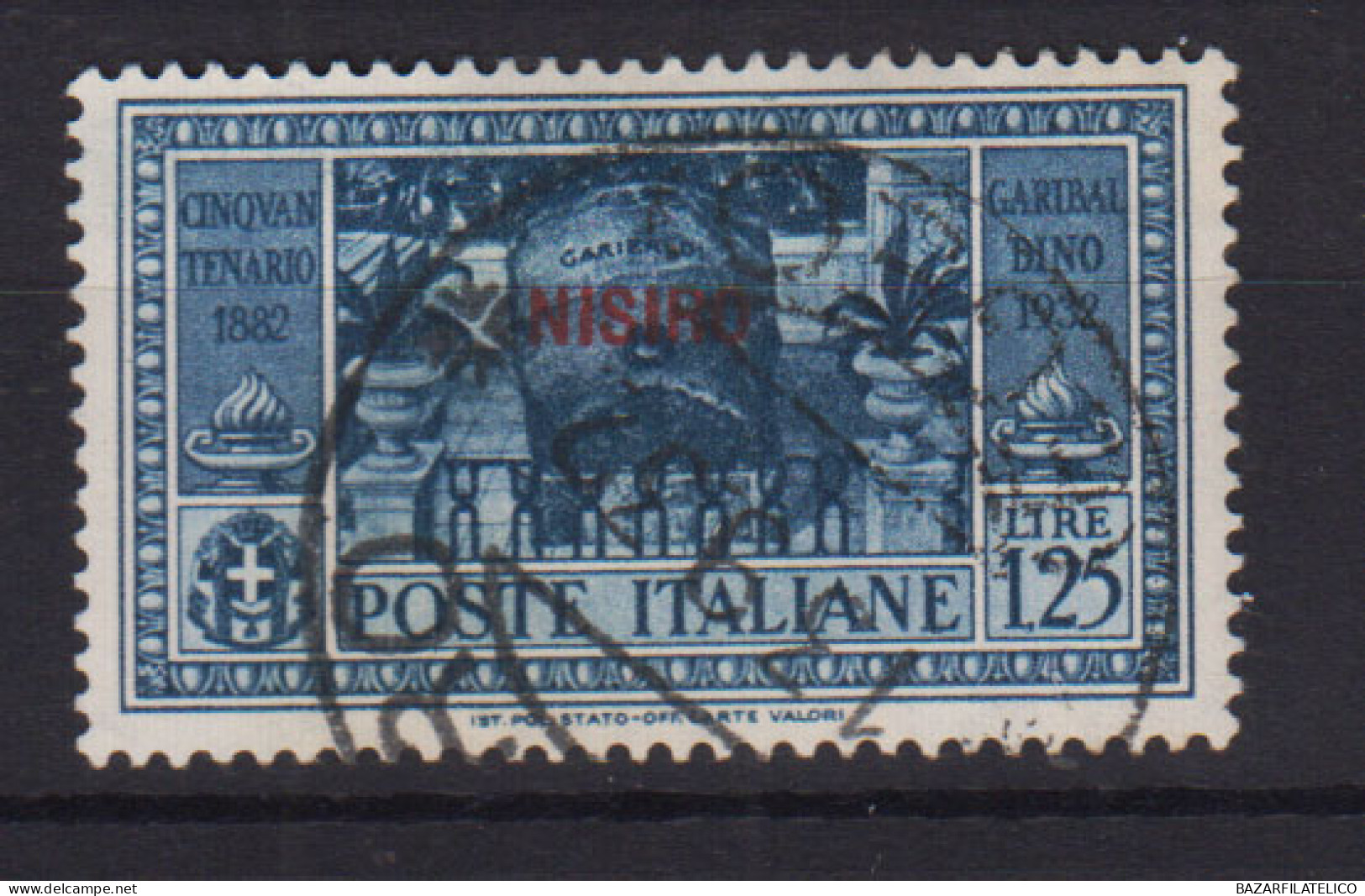 COLONIE EGEO NISIRO 1932 GARIBALDI 1,25 LIRE N.23 USATO - Ägäis (Nisiro)