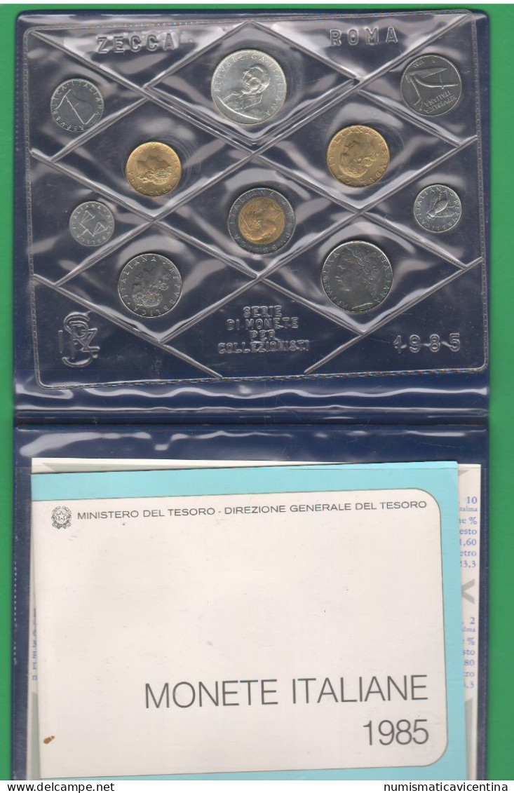 Italia Repubblica Serie Monete 1985 UNC Divisionale 10 Valori FDC Manzoni 500 Lire Commemorativo Italie Italy - Sets Sin Usar &  Sets De Prueba