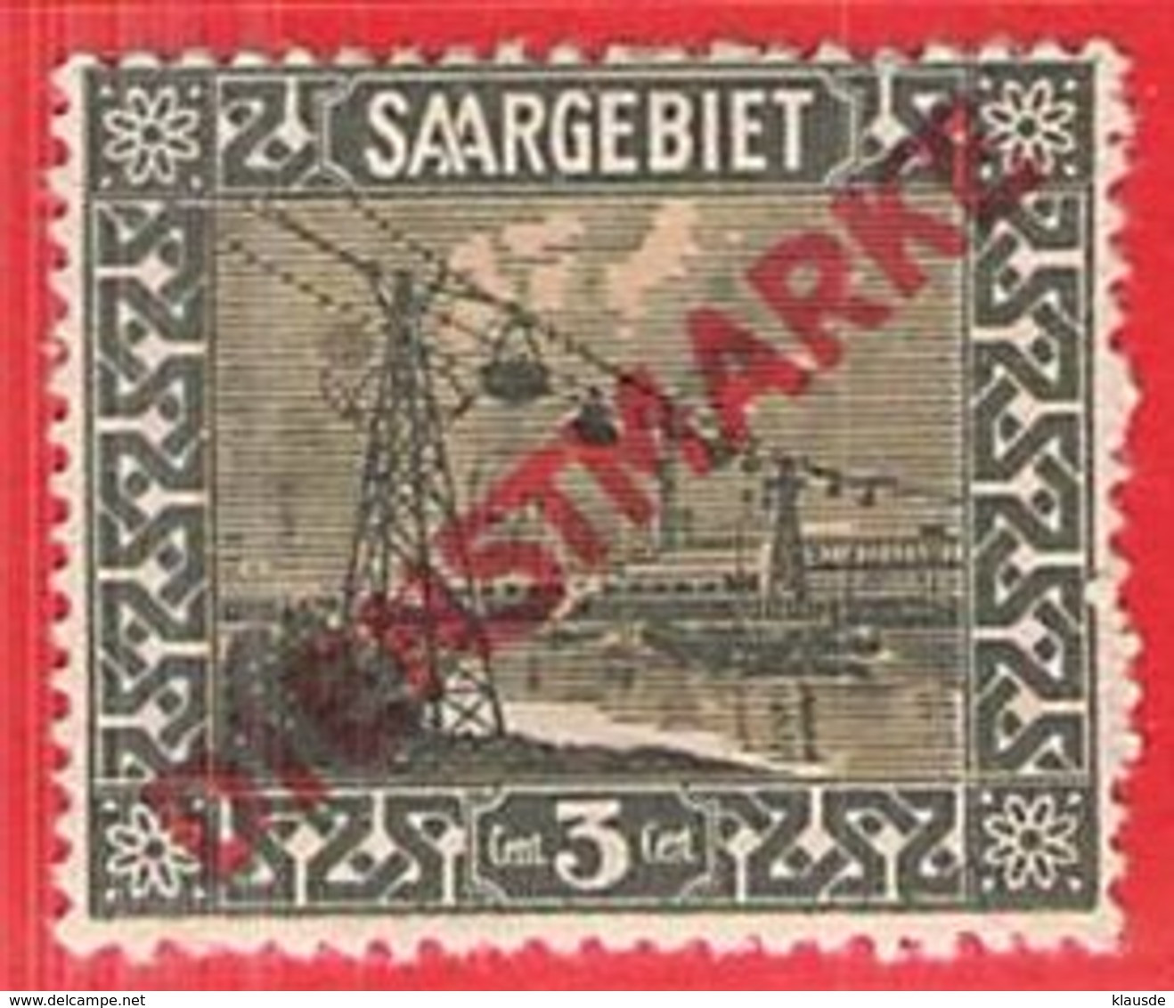 MiNr.1 D X  Deutsche Abstimmungsgebiete  Saargebiet Dienstmarken - Oficiales