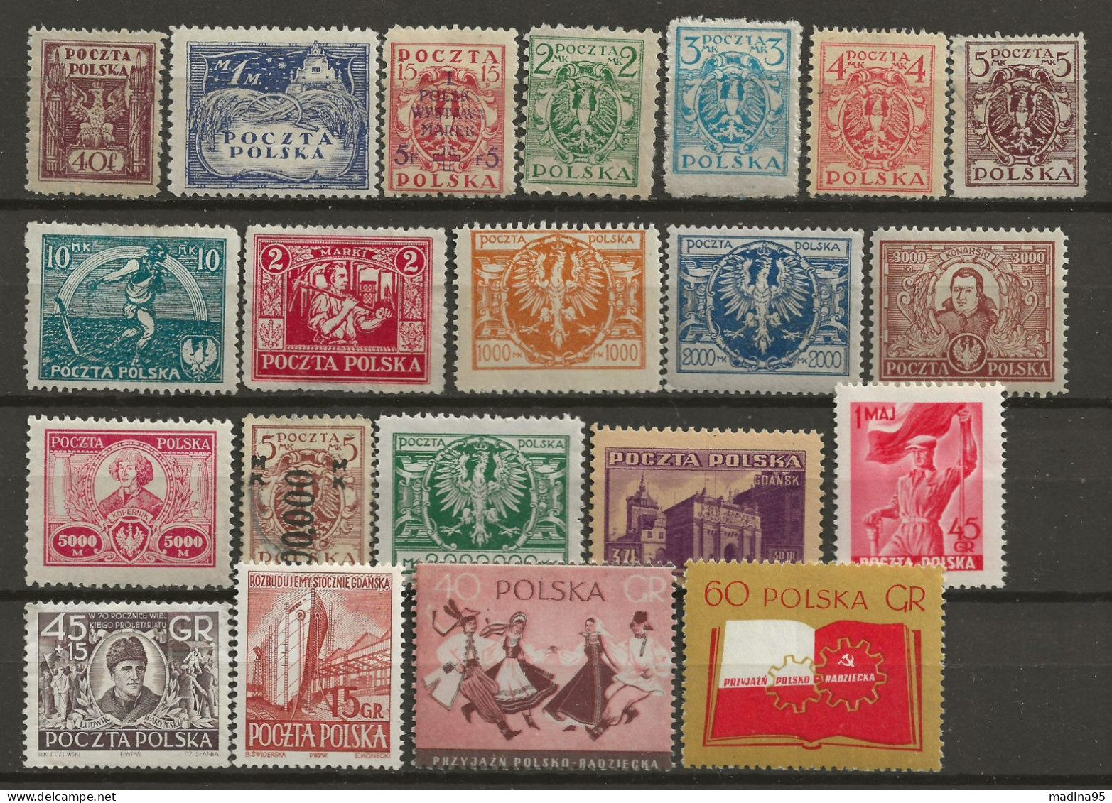 POLOGNE: **,*,(*), N° YT 165 à 866, Ens. De 21 Tp Neufs Diff., TB - Collections