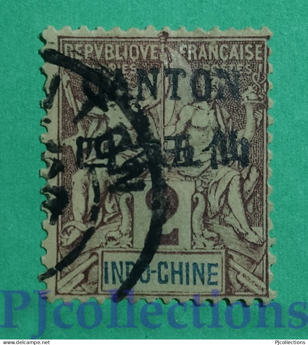 S675- INDOCHINA CANTON 1903 OVERPRINTED 2c USATO - USED - Used Stamps