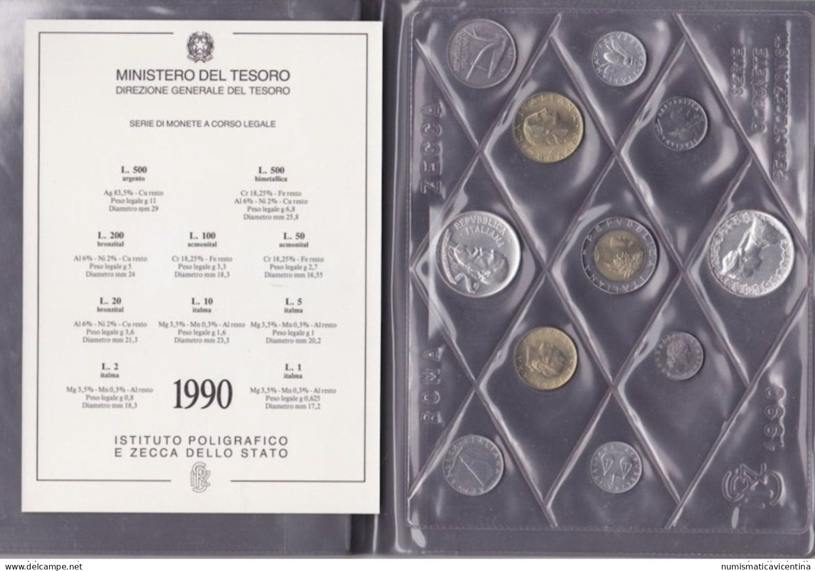 Italia 1990 Tiziano Serie Divisionale 11 Valori  Italy Italie - Jahressets & Polierte Platten