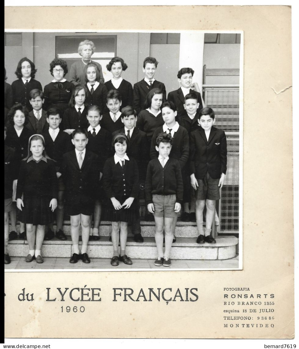 Photo Sur Support Cartonne  -  Uruguay  -  Montevideo -  Souvenir Du  Lycee Francais  1960 - Amérique