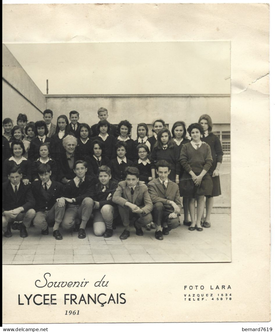 Photo Sur Support Cartonne  -  Uruguay  -  Montevideo -  Souvenir Du  Lycee Francais  1961 - América