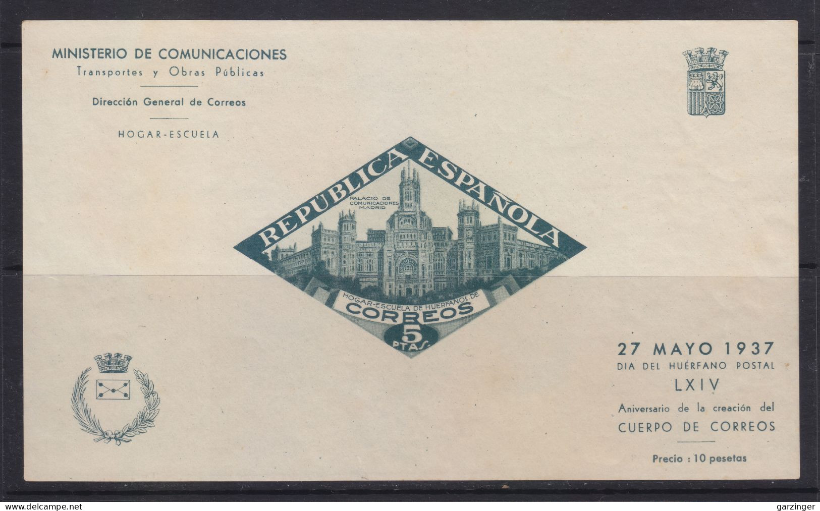 ESPAÑA BENEFICENCIA 1937 EDIFIL 18 NUEVO **/MNH. BONITA. CATALOGO 360. - Charity