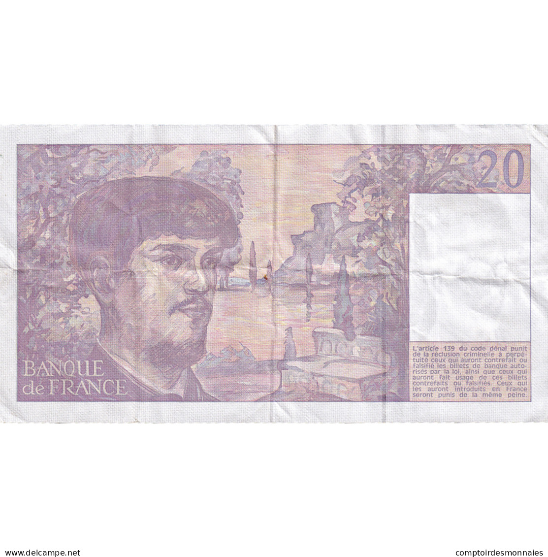 France, 20 Francs, Debussy, 1991, W.033, TTB, Fayette:66Bis.2, KM:151e - 20 F 1980-1997 ''Debussy''