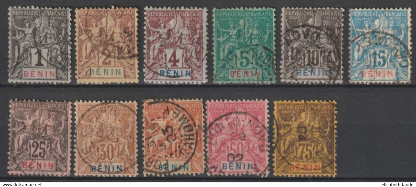 BENIN - YVERT N° 33/38 + 40/44 OBLITERES - COTE = 128 EUR. - Used Stamps