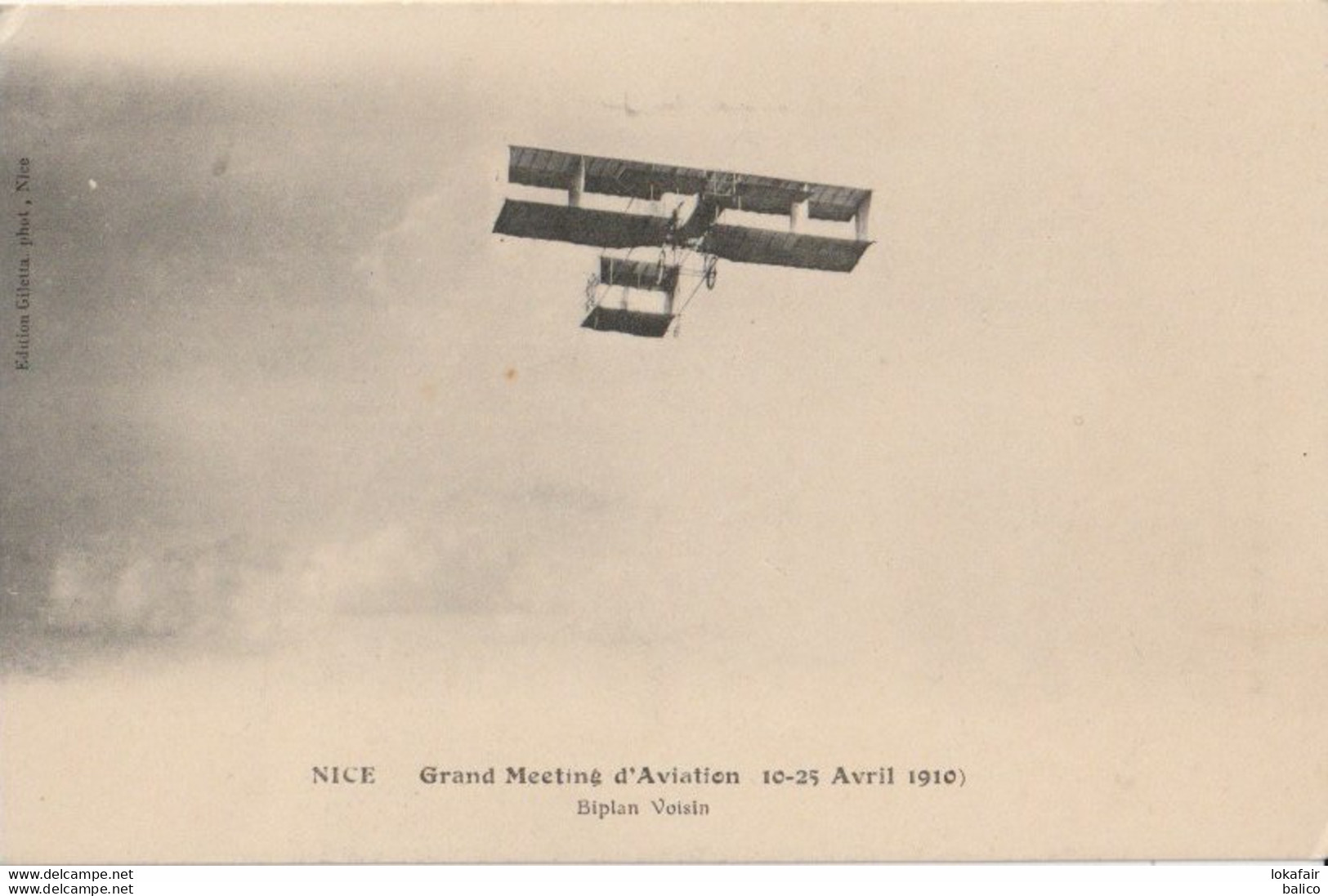 Nice -  Grand Meeting D'Aviation (10 - 25 Avril 1910)  Biplan Voisin - Transport (air) - Airport