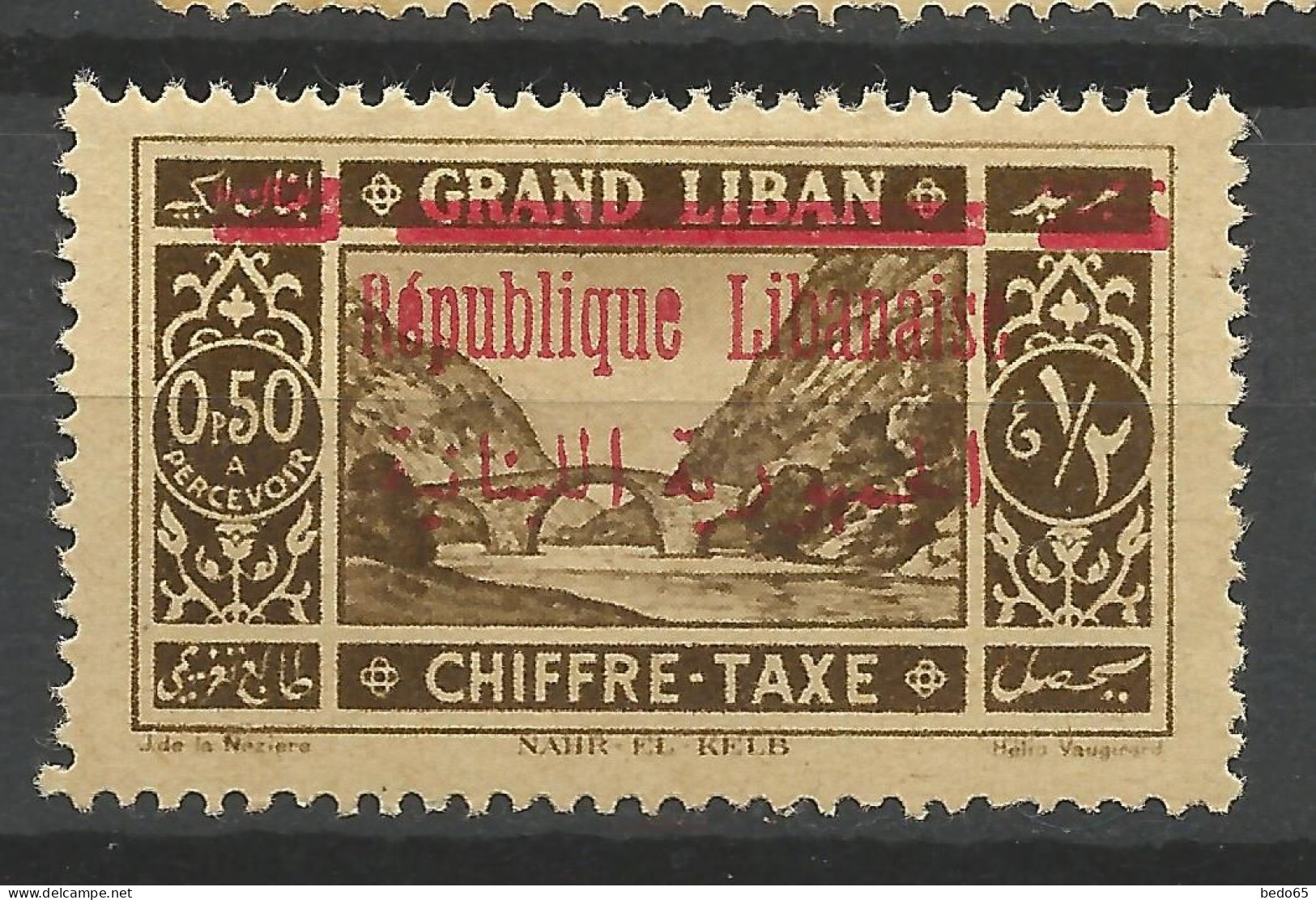 GRAND LIBAN TAXE  N° 26  NEUF*   CHARNIERE Propre  / Hinge  / MH - Strafport