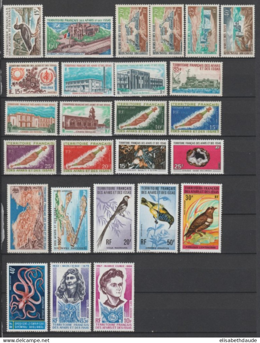 AFARS ET ISSAS - COLLECTION 1967/1975 ** MNH - COTE YVERT = 140 EUR. - Ungebraucht