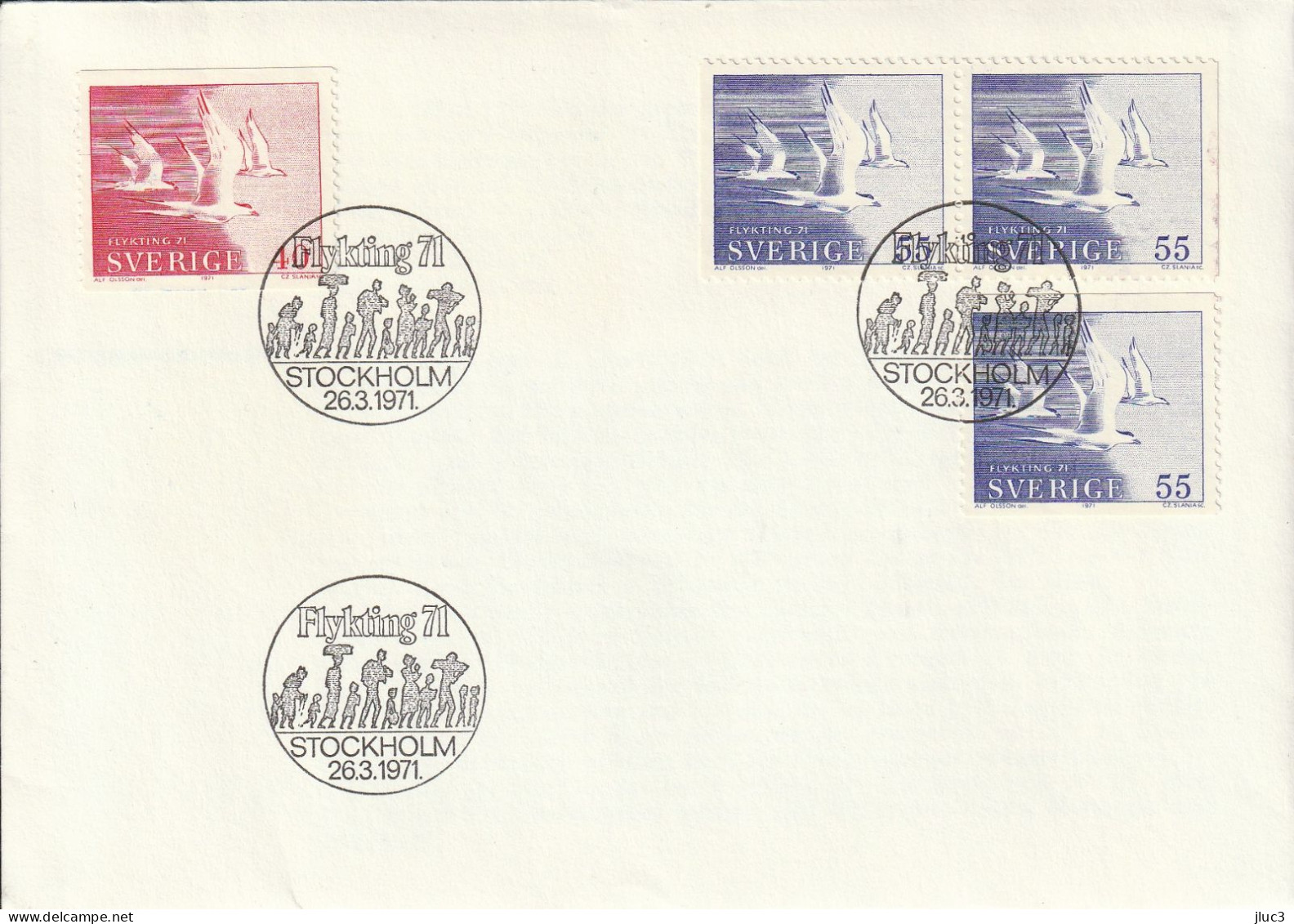 ZSueFdc-D035 - SUEDE 1971 - La Superbe  ENVELOPPE  FDC  'PREMIER JOUR'  26-03-1971 - Sterne Arctique + Aide Aux Réfugiés - Flüchtlinge