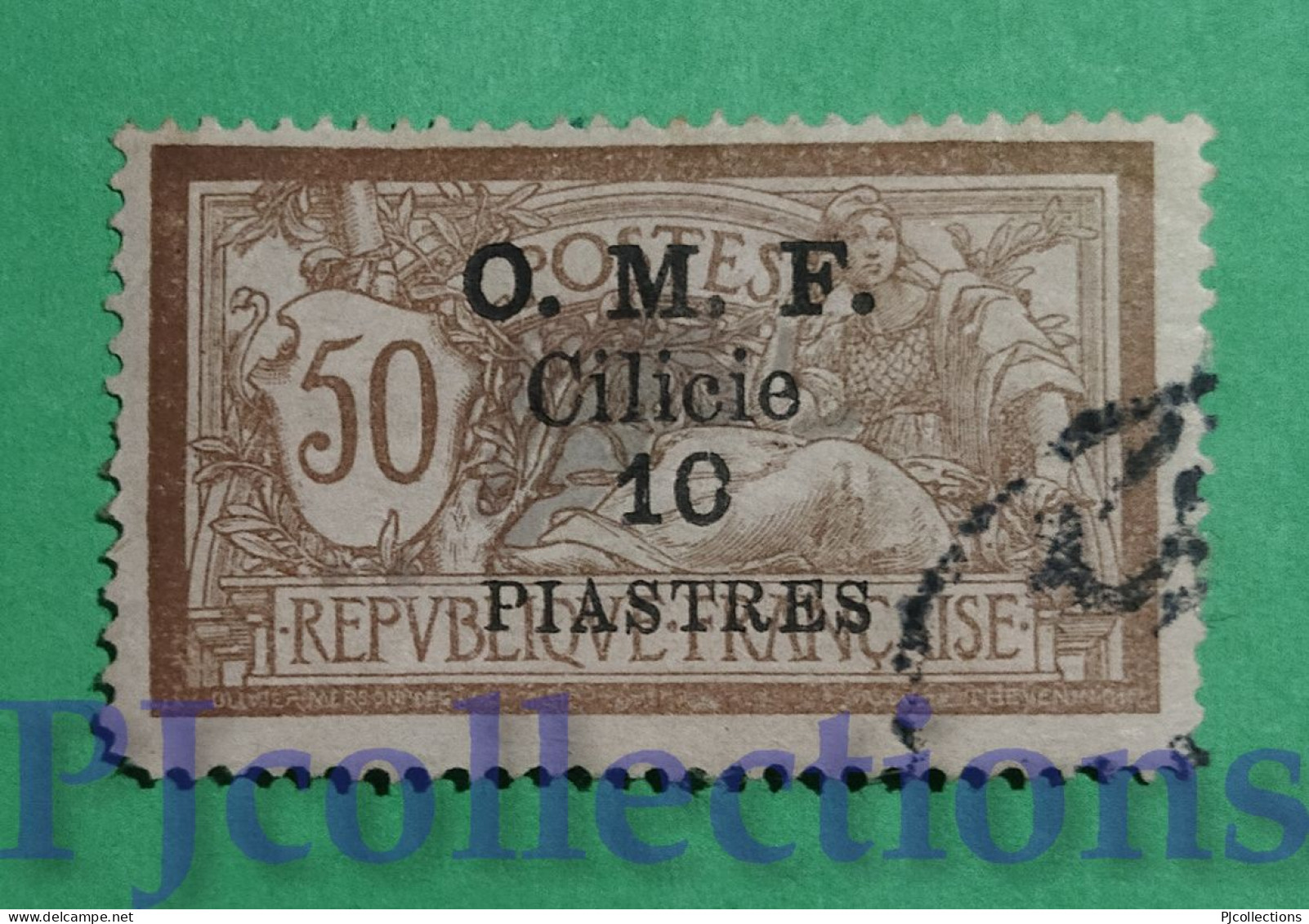 S678- FRENCH CILICIE O.M.F. 1920 OVERPRINTED 10p SU 50c USATO - USED - Usados