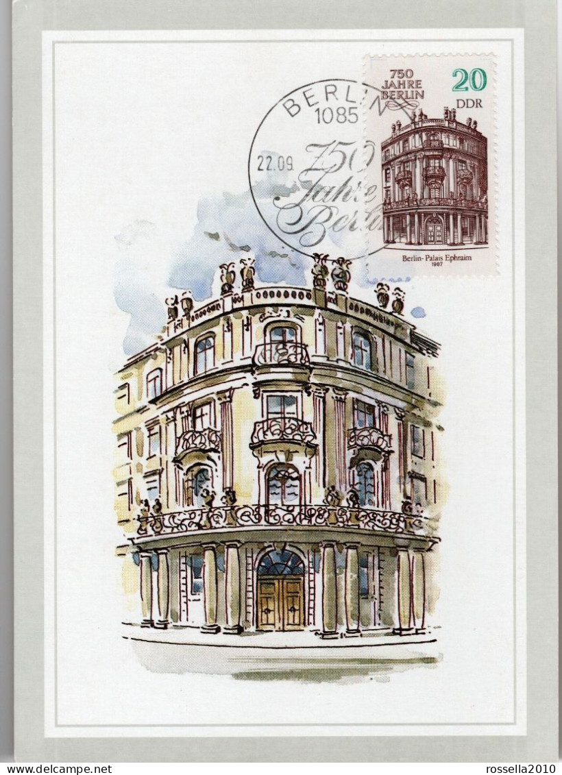 CARTOLINA MAXIMUM GERMANIA 1987 750 ANNIVERSARIO BERLINO PALACE EPHRAIM GERMANY Postcard  DEUTSCHLAND Ansichtskarten - Cartes-Maximum (CM)