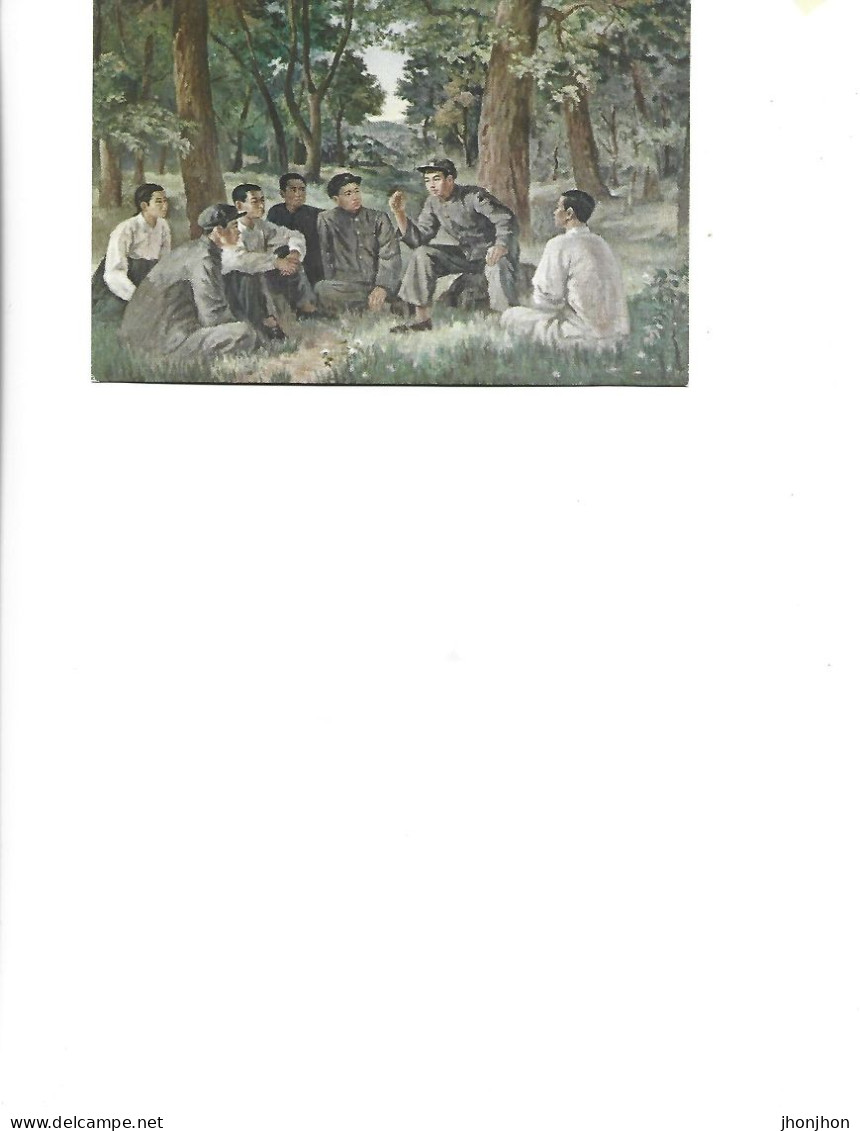 North Korea  - Postcard Unused -  Comrade Kim Ir Sen Leads The Komsomol Meeting - Corea Del Norte