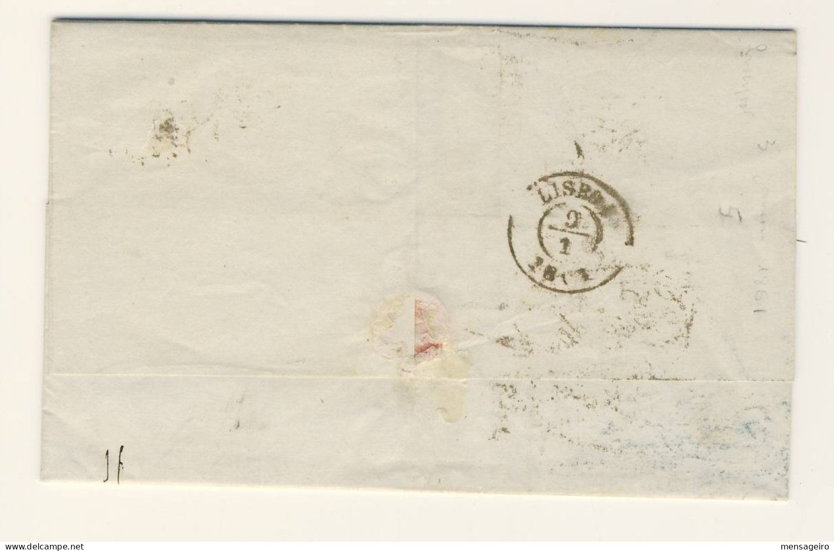 (C02) - PORTUGAL - LETTRE CARTA LETTER - LIVERPOOL  => LISBOA  1861 + ENTRY MARK  "C.EST.DE N." IN OVAL - ...-1853 Prephilately