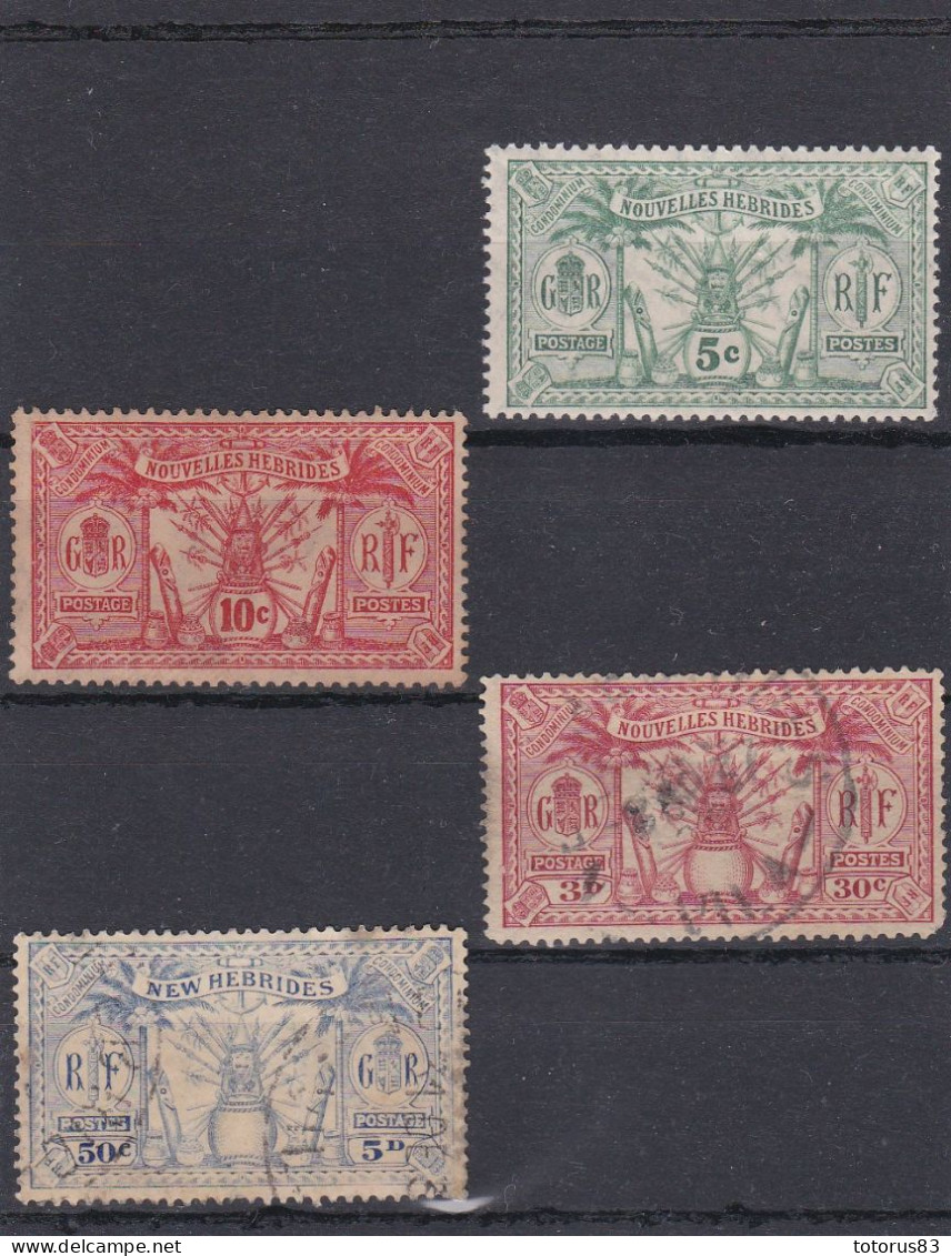 Timbres Nelle Hébrides 27**  28*  84*-1dent  95* - Oblitérés