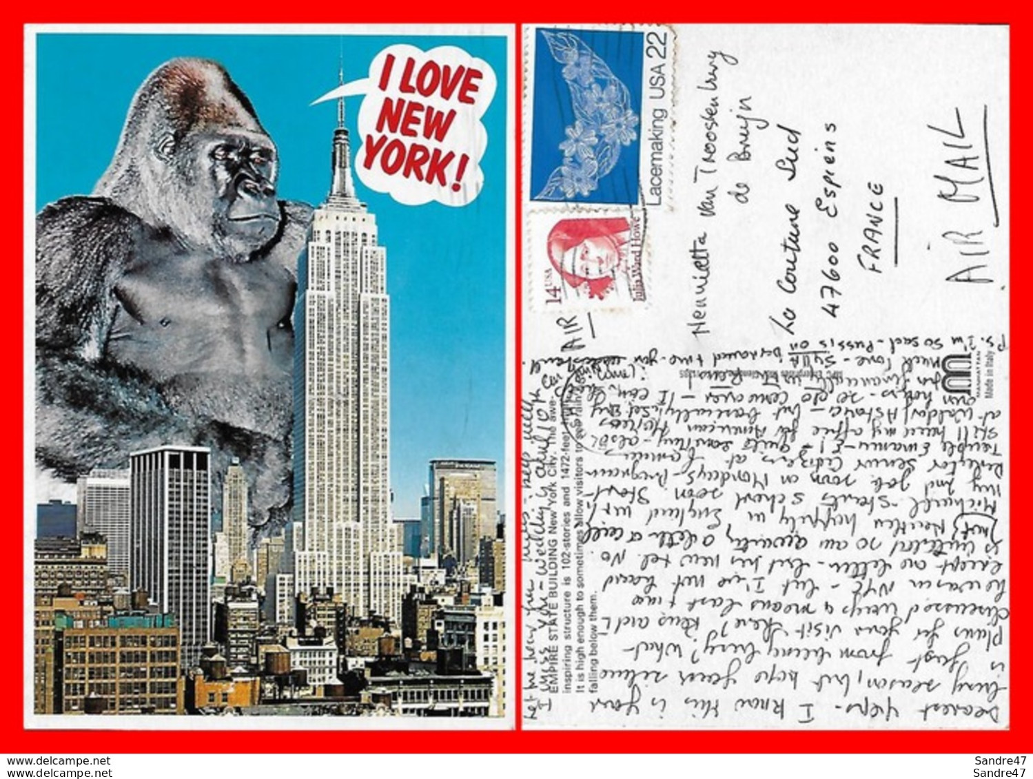 CPSM/gf NEW YORK (Etats-Unis)  I Love New York !. Empire State Building Et King-Kong...H126 - Empire State Building