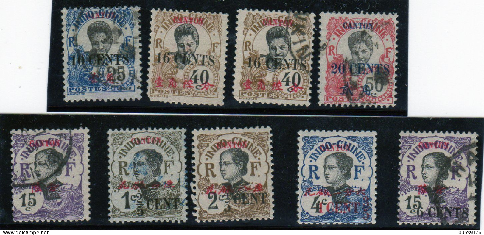 CANTON 9 Timbres - Used Stamps