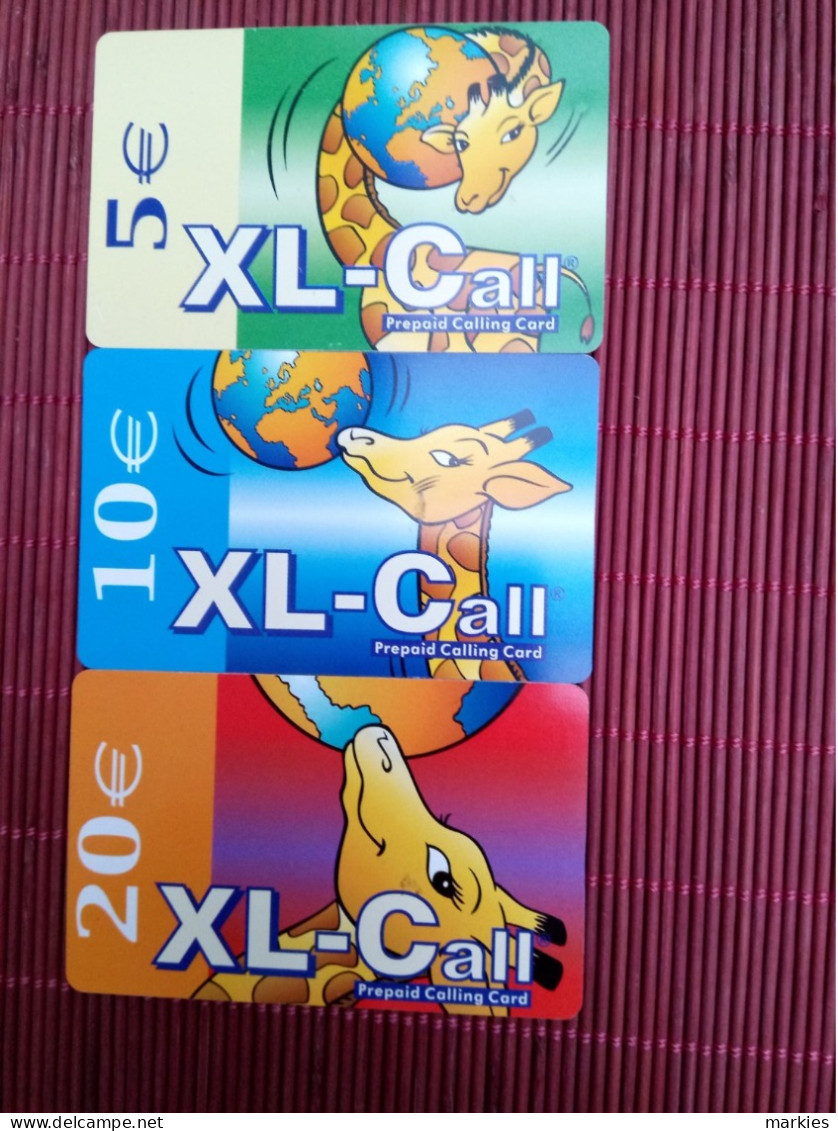 Set Xl Call 3 Prepaidcards 5+10+20 Euro Belgium Used  Rare - [2] Prepaid & Refill Cards