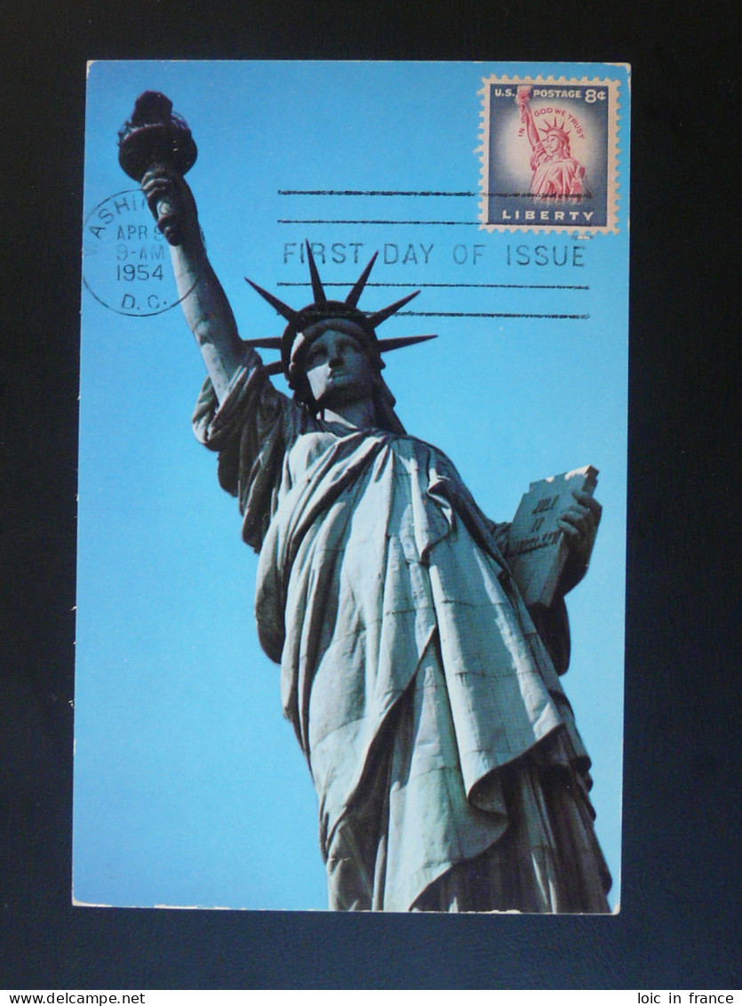 Carte Maximum Card Statue De La Liberté Liberty USA 1954 - Maximum Cards