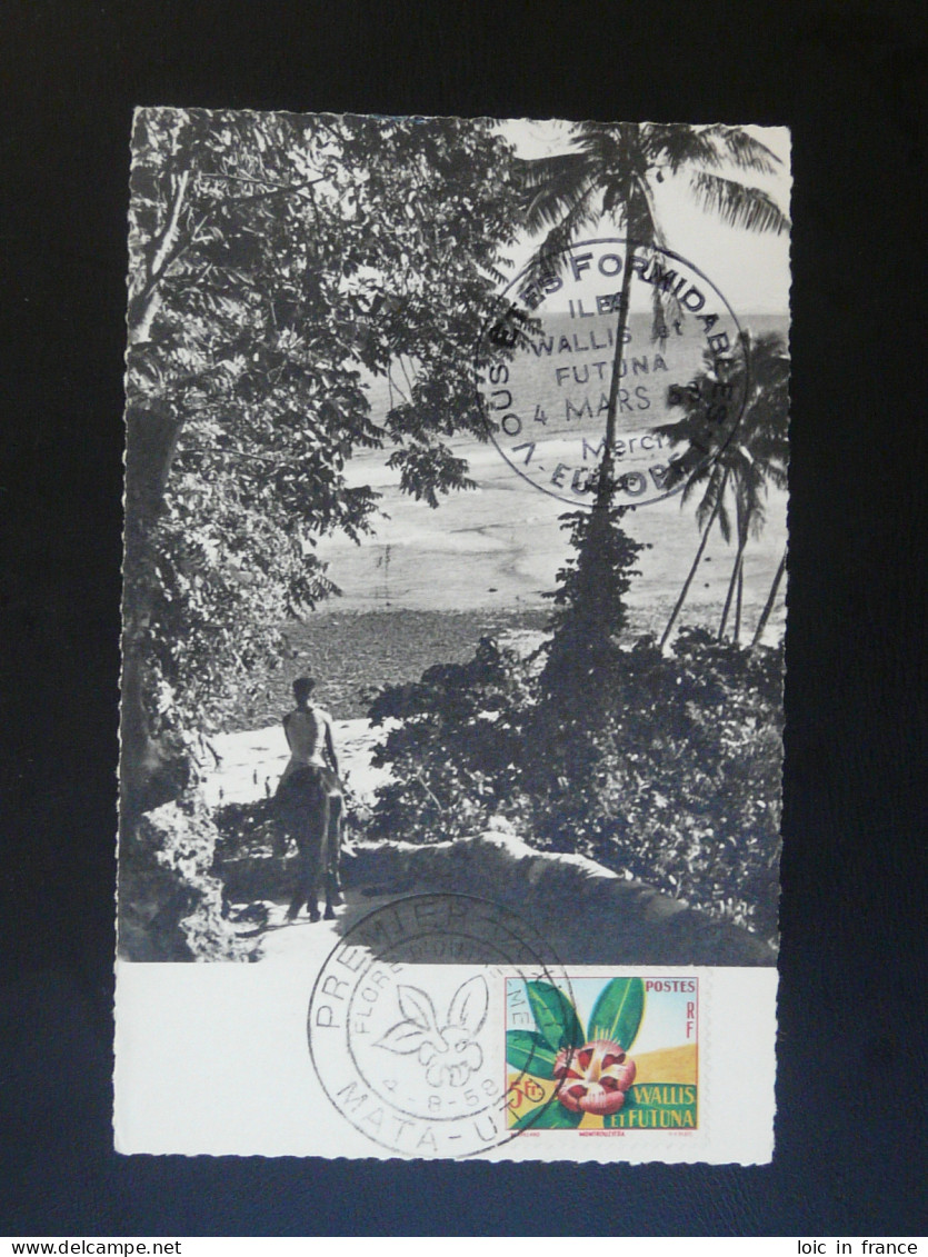 Carte Maximum Card Flore D'outre Mer Wallis Et Futuna 1958 - Maximum Cards