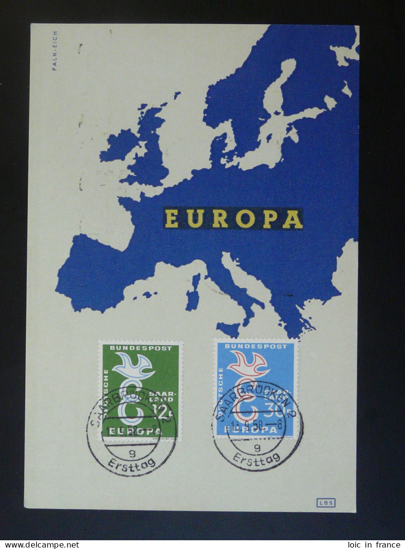 Carte Maximum Card Europa 1958 Sarre Saar - Maximumkaarten