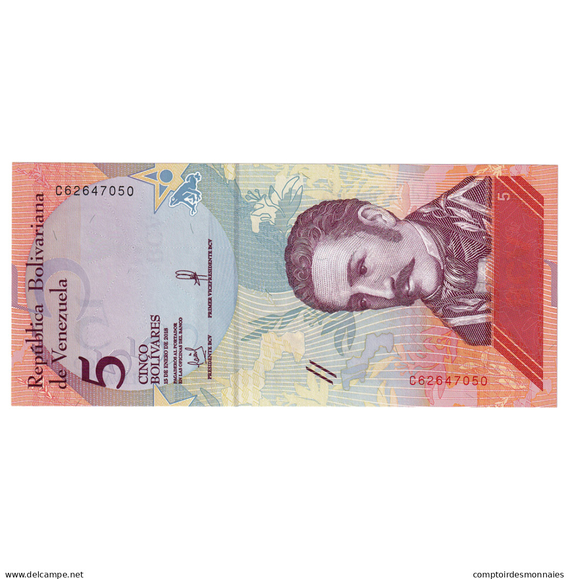 Billet, Venezuela, 5 Bolivares, 2018, 2018-01-15, NEUF - Venezuela