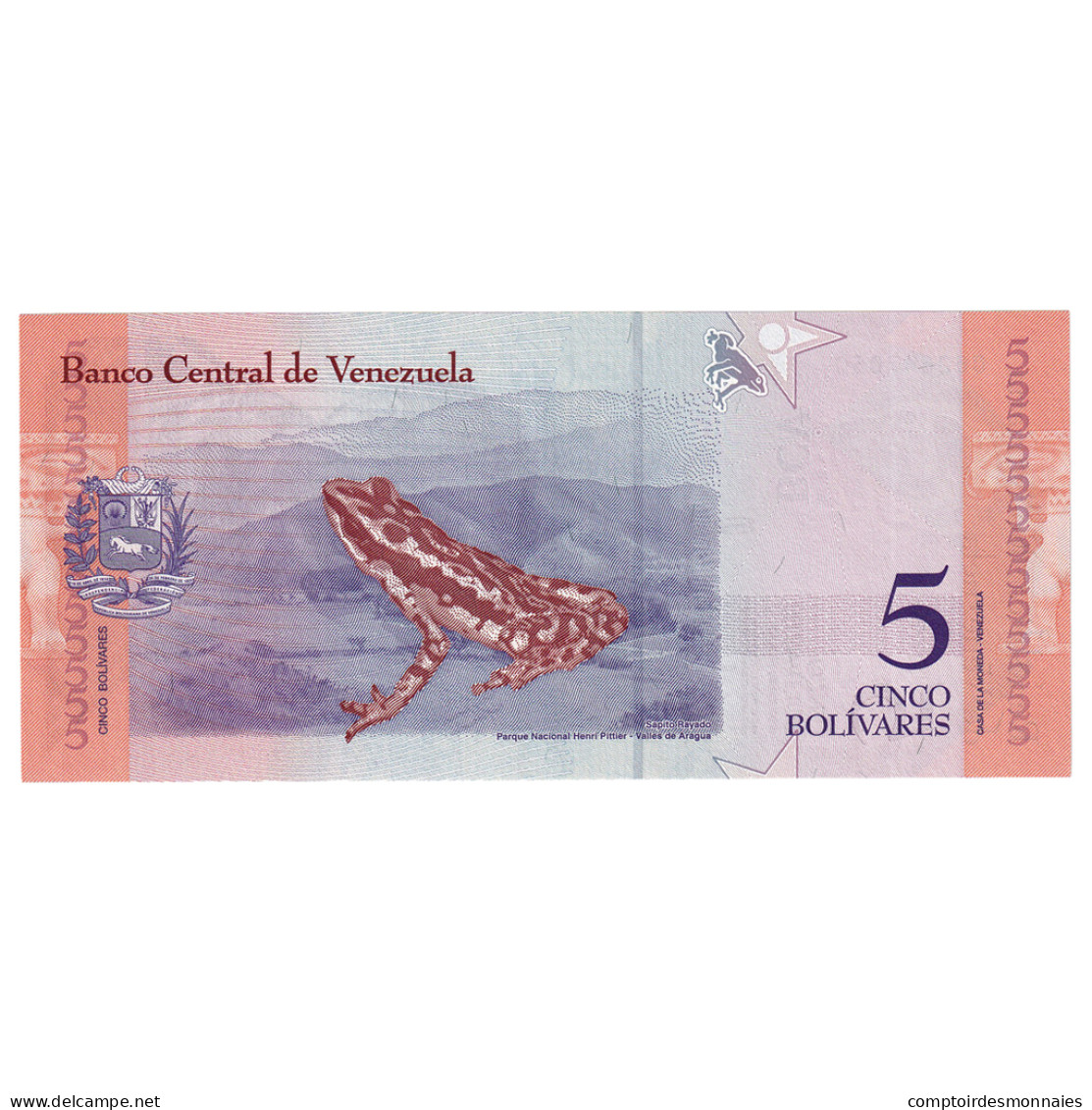 Billet, Venezuela, 5 Bolivares, 2018, 2018-01-15, NEUF - Venezuela