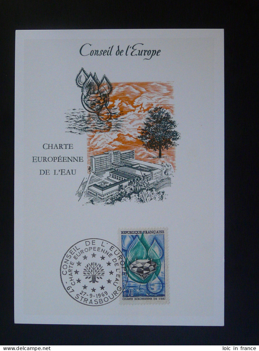 Carte Maximum Card Charte Européenne De L'eau Strasbourg Europa 1969 (ex 2) - Agua