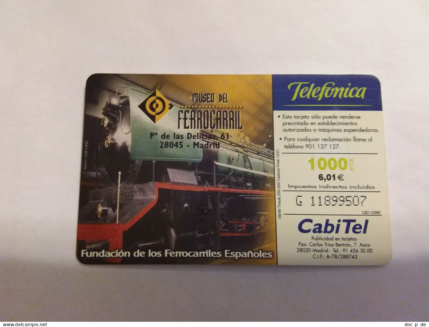 Spain - Museo De  Ferrocarril - Eisenbahn - Bahn - Train - Zug - Commemorative Advertisment