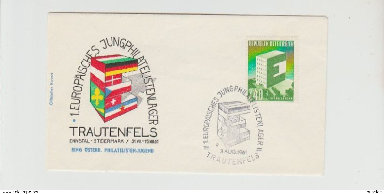 1961 N.1 BUSTE EUROPA CEPT PREMIER JOUR D'EMISSION FIRST DAY COVER ERSTTAGSBRIEF 1°GIORNO EMISSIONE REPUBLIK OSTERREICH - 1961