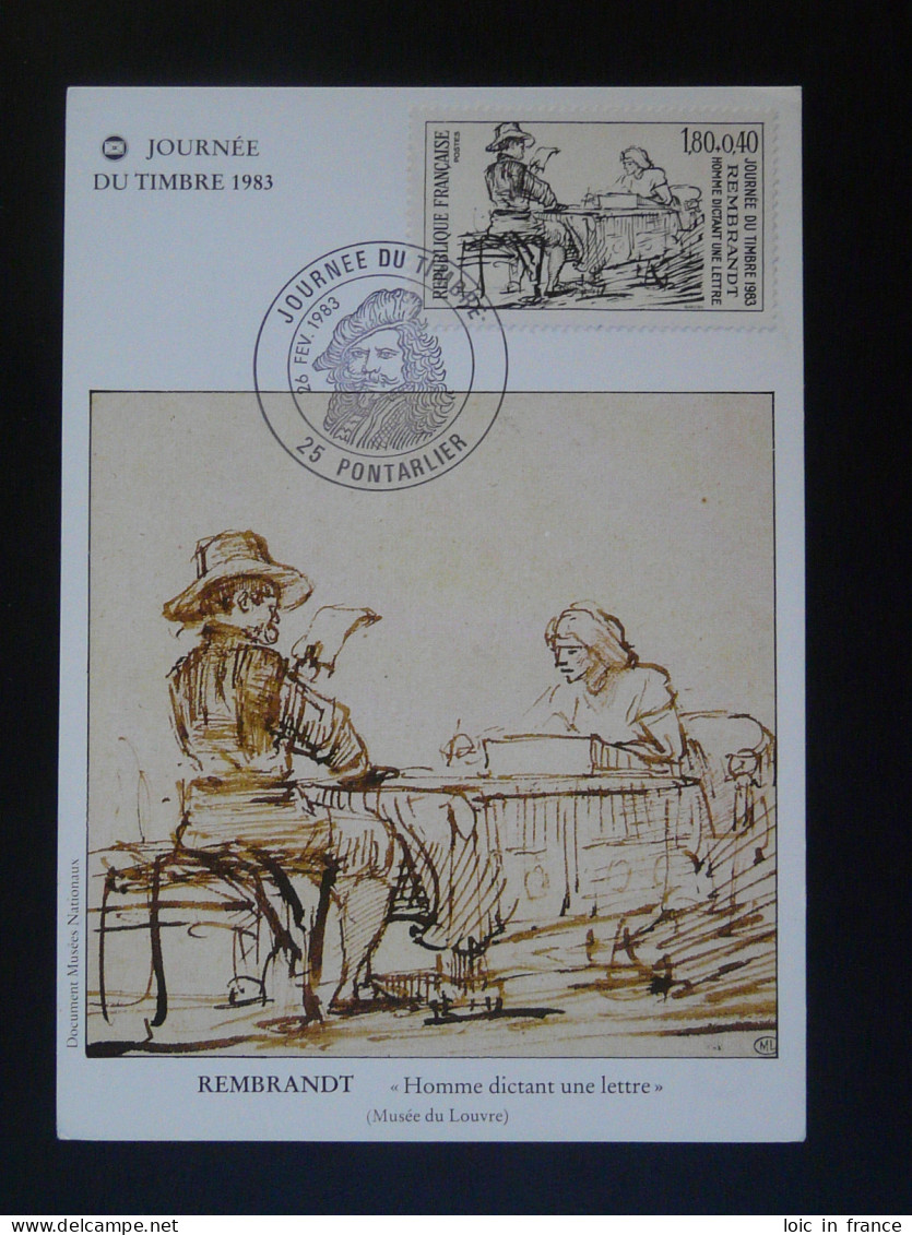 Carte Maximum Card Tableau De Rembrandt Painting Journée Du Timbre Pontarlier 25 Doubs 1983 - Rembrandt