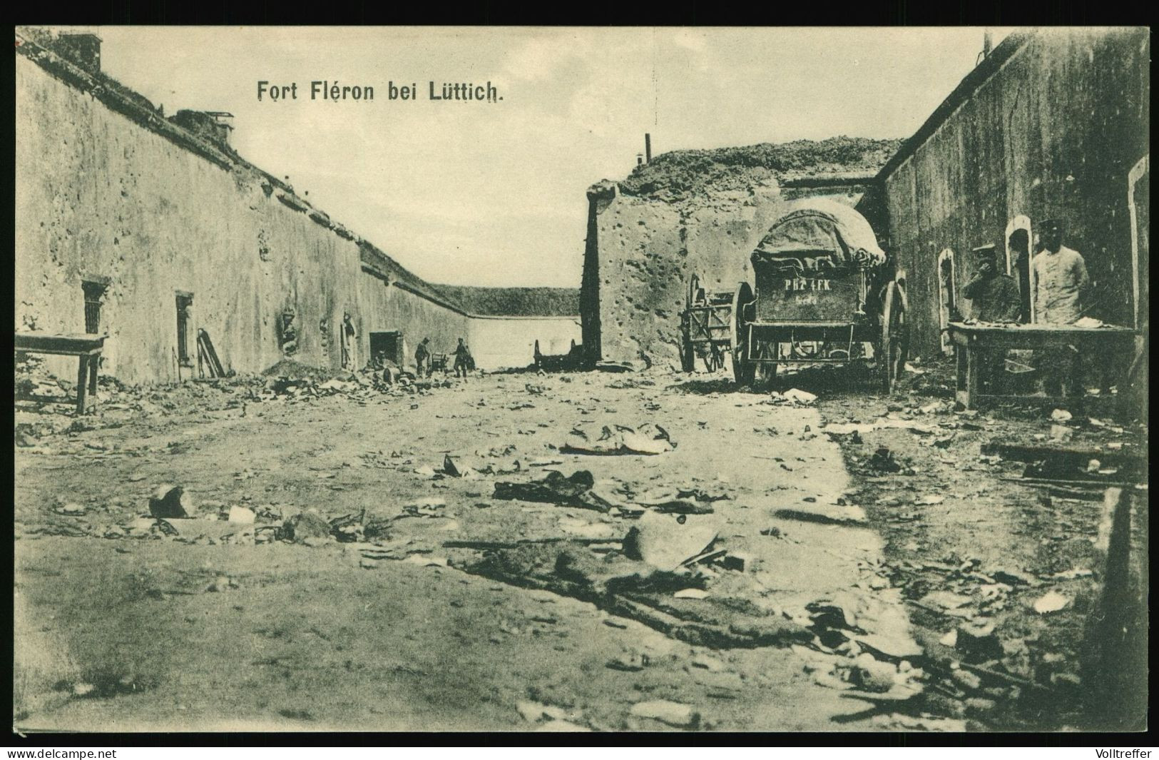 Orig. AK 1. WK Um 1915 Fort Fleron Bei Lüttich In Belgien, Trümmer. Soldaten Zwischen Ruinen - Fléron