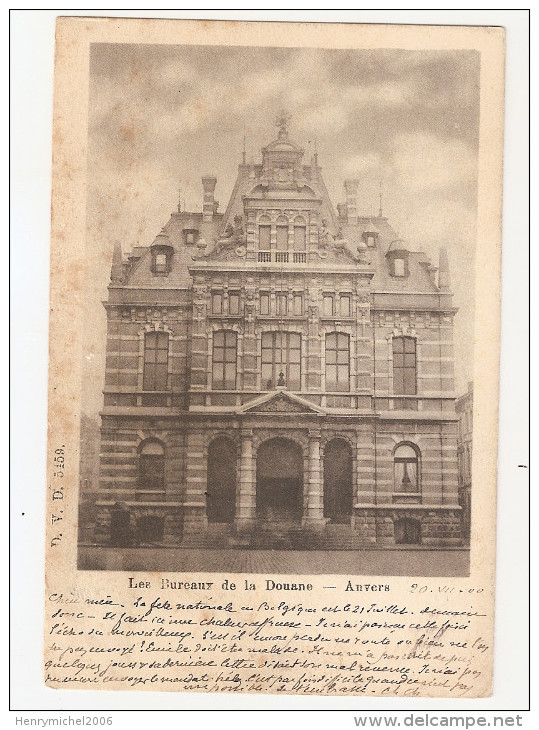 Belgique - Anvers - Les Bureaux De La Douane Cachet 1900 + Cachet Chauliac  Bureau Bvd Léopold 92 - Autres & Non Classés