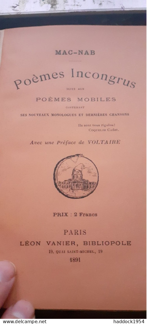 poèmes mobiles monologues et poèmes incongrus  de MAC-NAB léon vanier 1890-1891