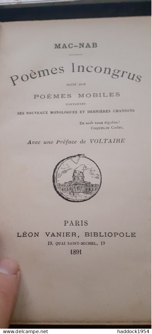 poèmes mobiles monologues et poèmes incongrus  de MAC-NAB léon vanier 1890-1891
