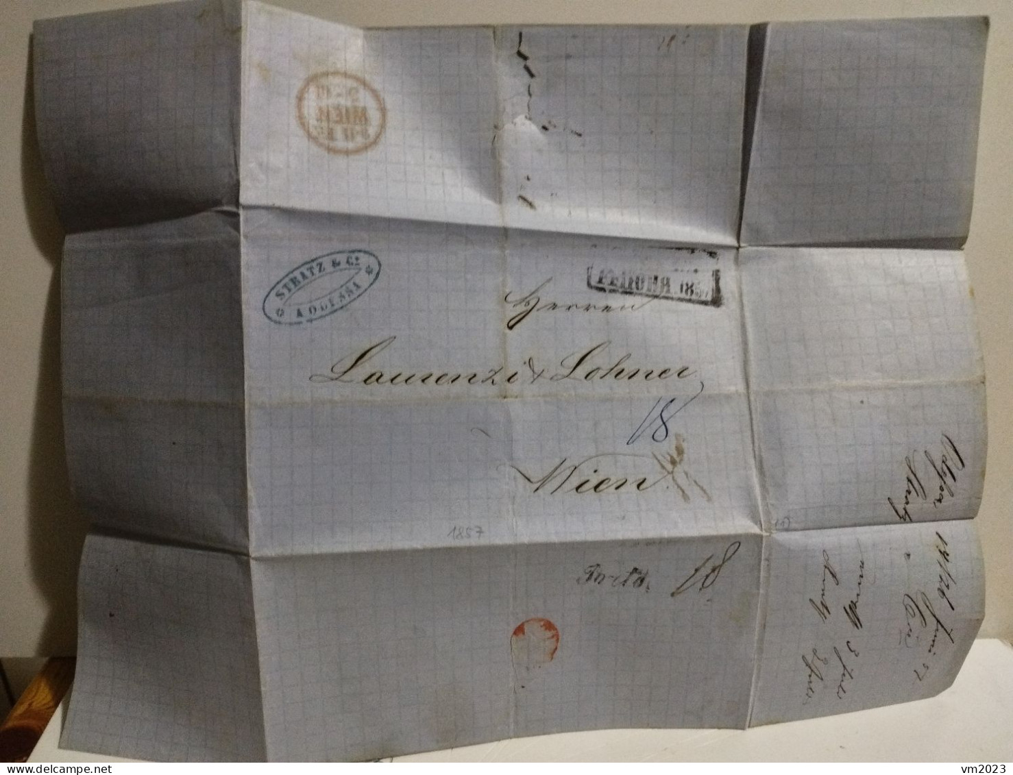 Letter Russia Odessa. Stratz & C, 1857 To Austria Wien. - ...-1857 Voorfilatelie