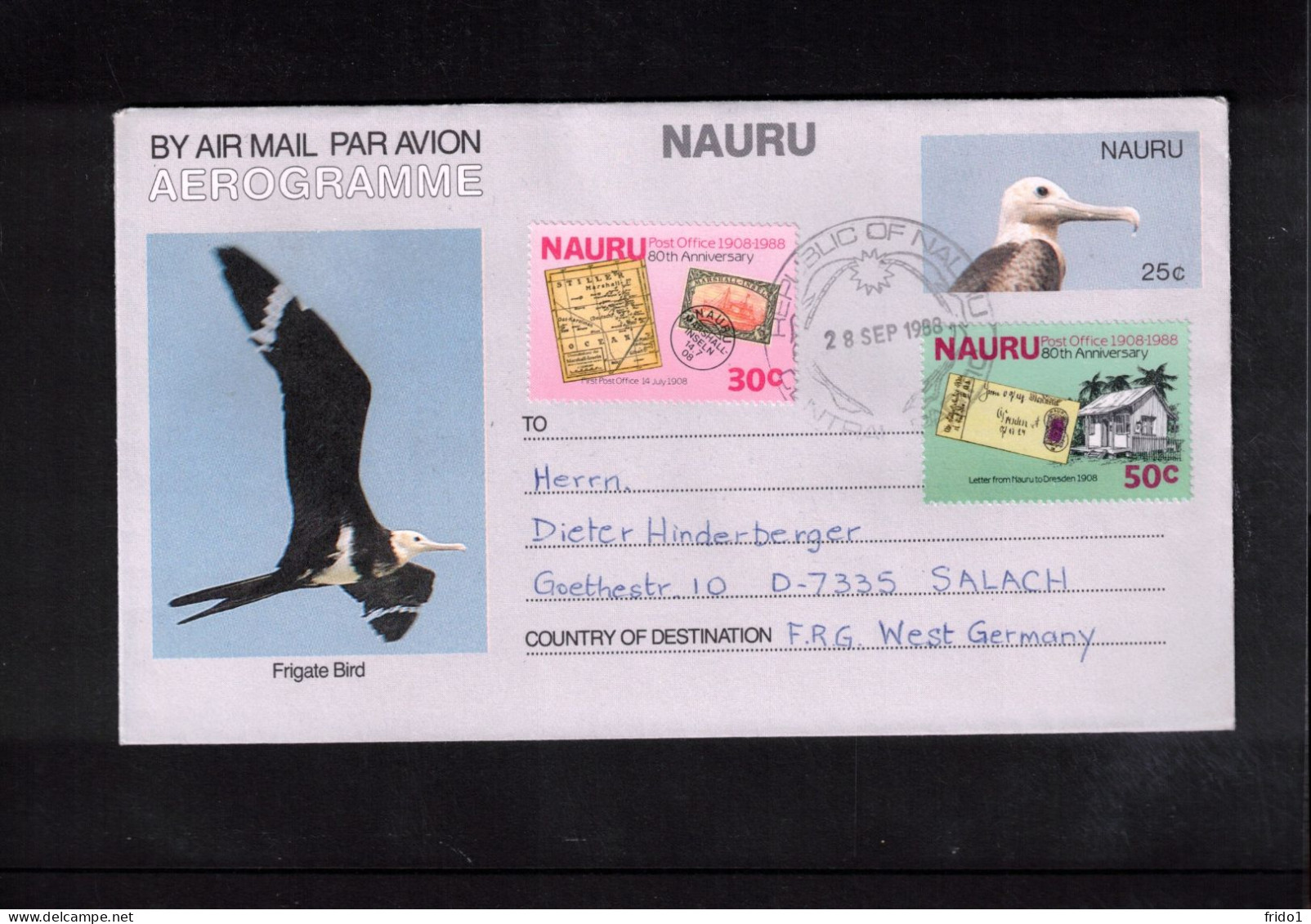 Nauru 1988 Interesting Aerogramme - Nauru