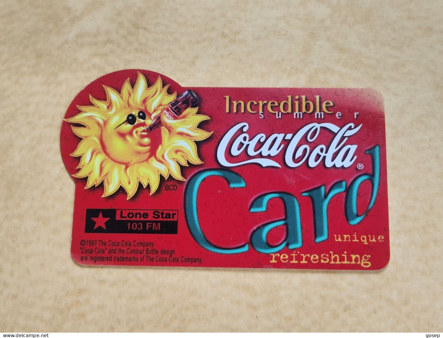 Coca Cola Card-INCREDIBLE-music-(1)-(09734576)-(28/8/1997)-good Card+1card Prepiad Free - Articles Ménagers